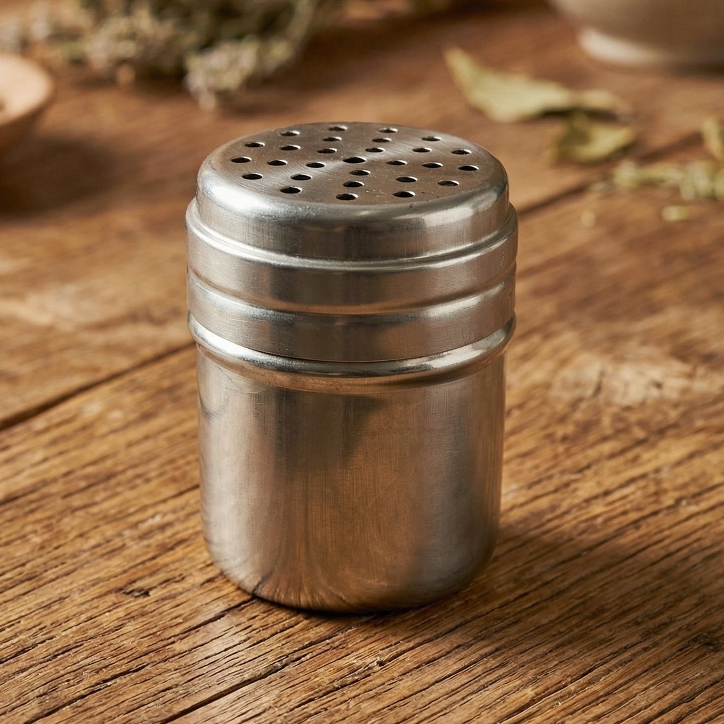 Compact shaker container made of stainless steel for dry masala dispensing
