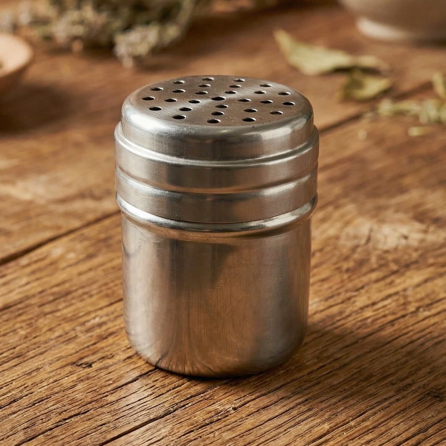 Compact shaker container made of stainless steel for dry masala dispensing