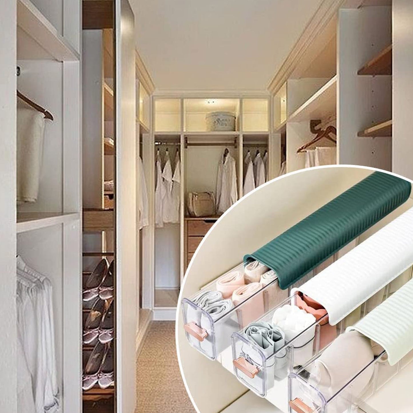 A versatile wall mount drawer organizer showcasing its punch-free adhesive installation.