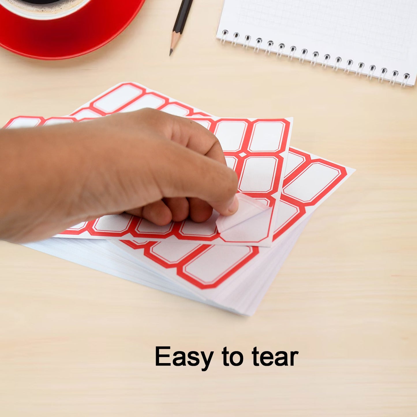 Self-adhesive writable label stickers for various surfaces