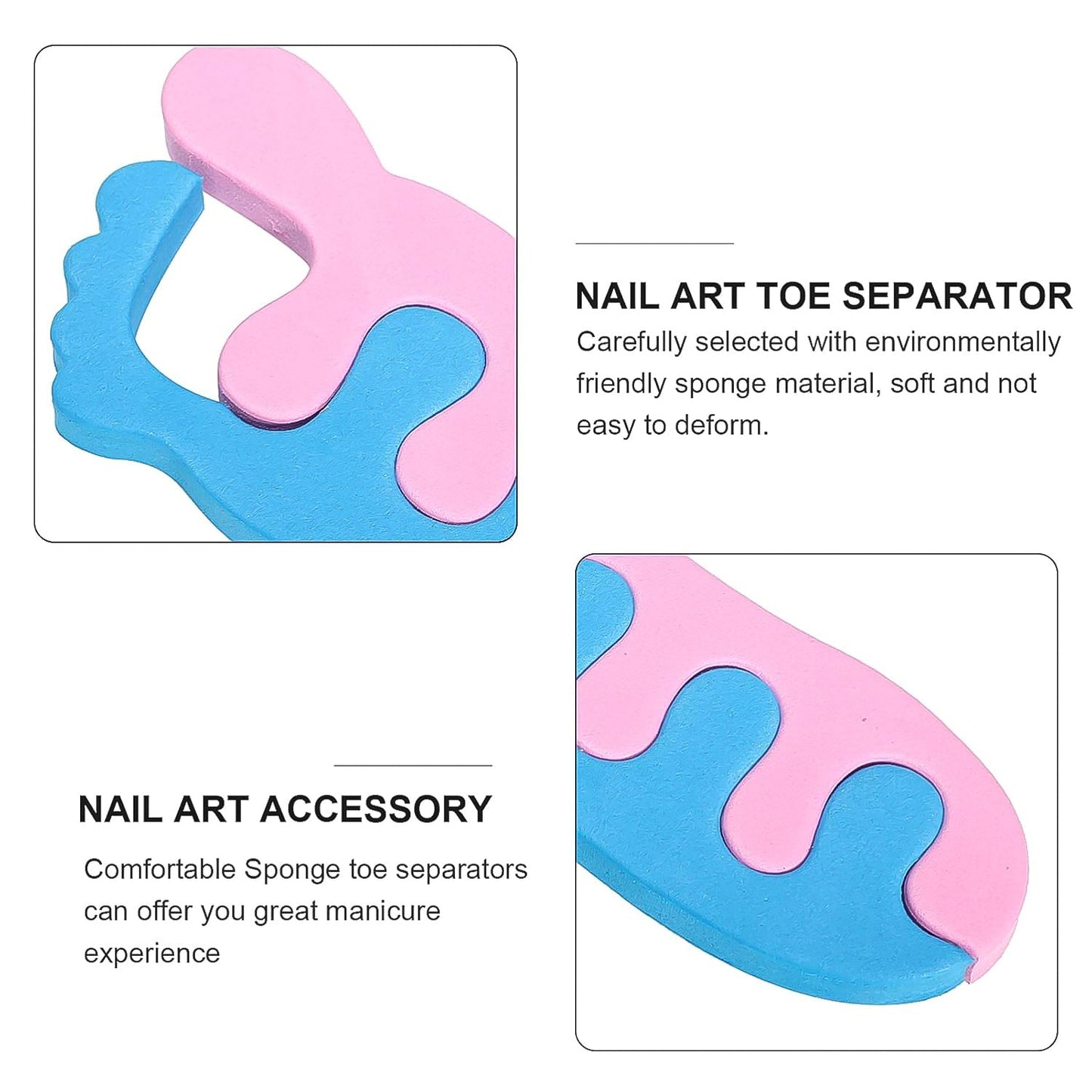 Neutral image of sponge toe separators for pedicure support
