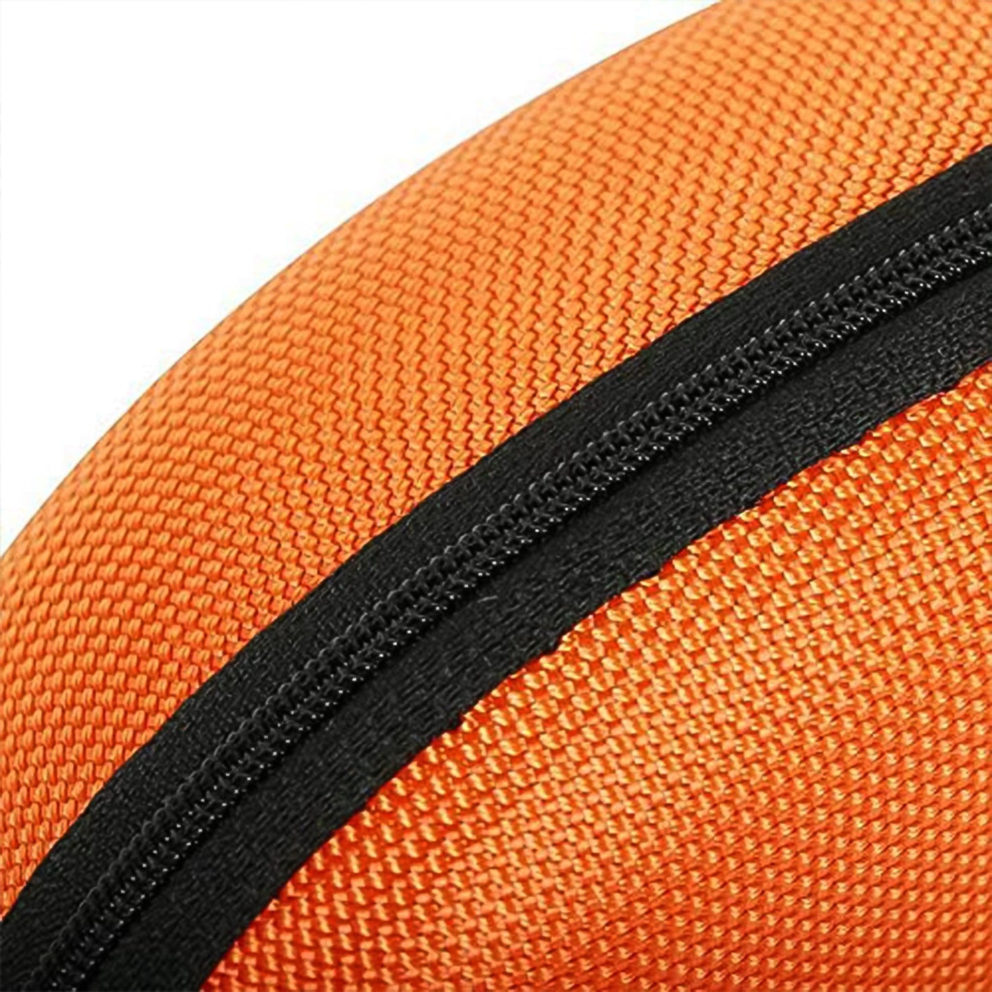 A close-up view of the sturdy zipper on the sunglasses hard case, emphasizing durability.
