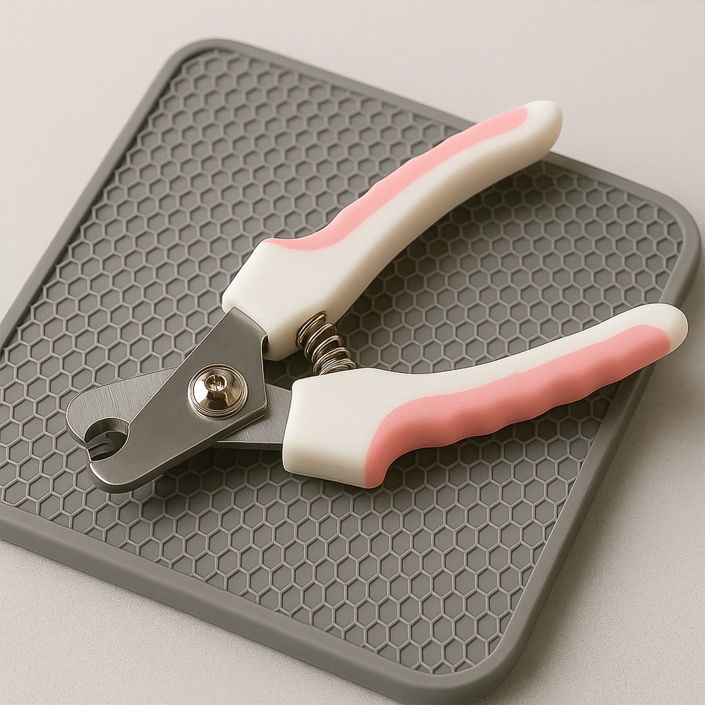 Curved stainless steel pet nail clipper for dogs and cats
