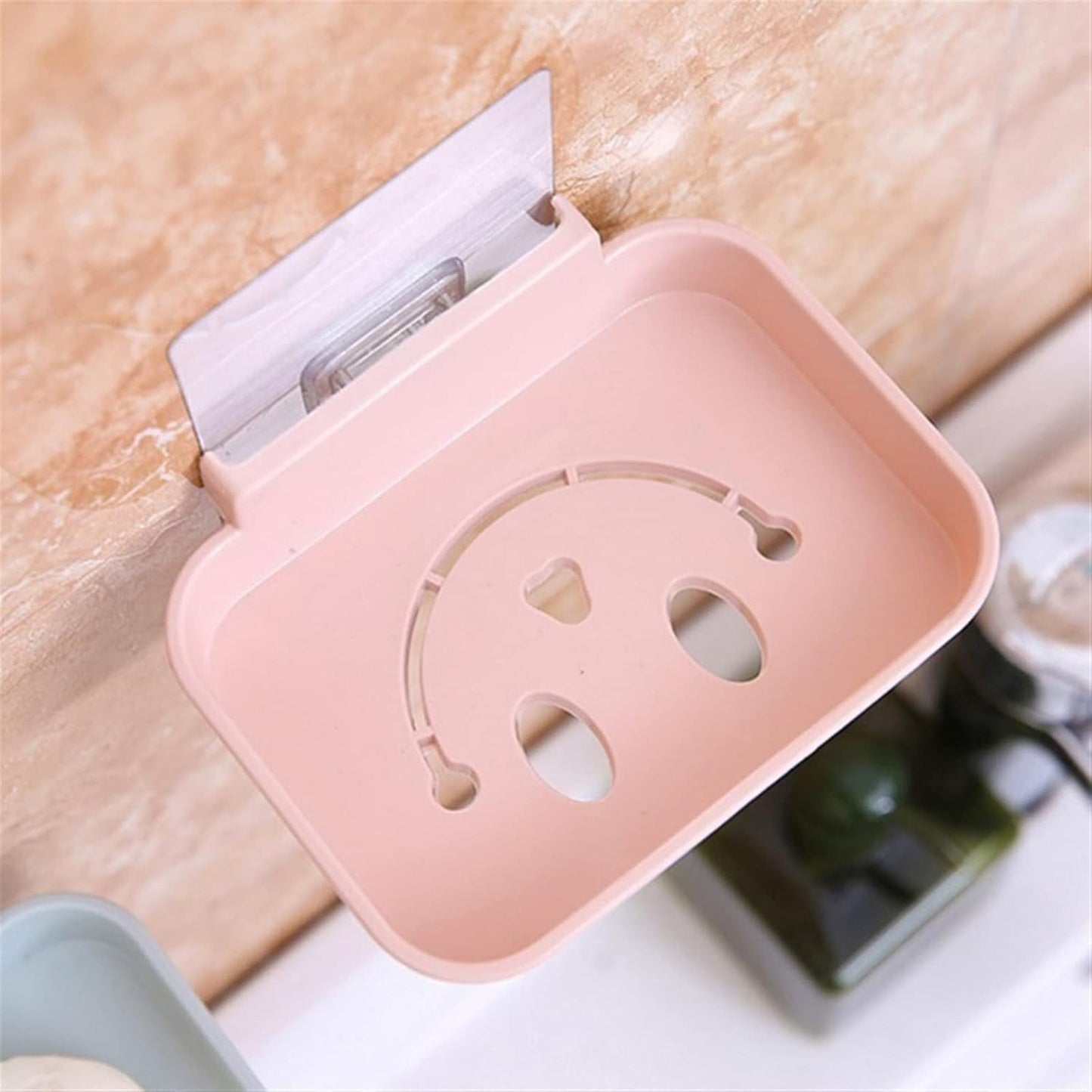 Compact smiley design wall mounted soap dish holder