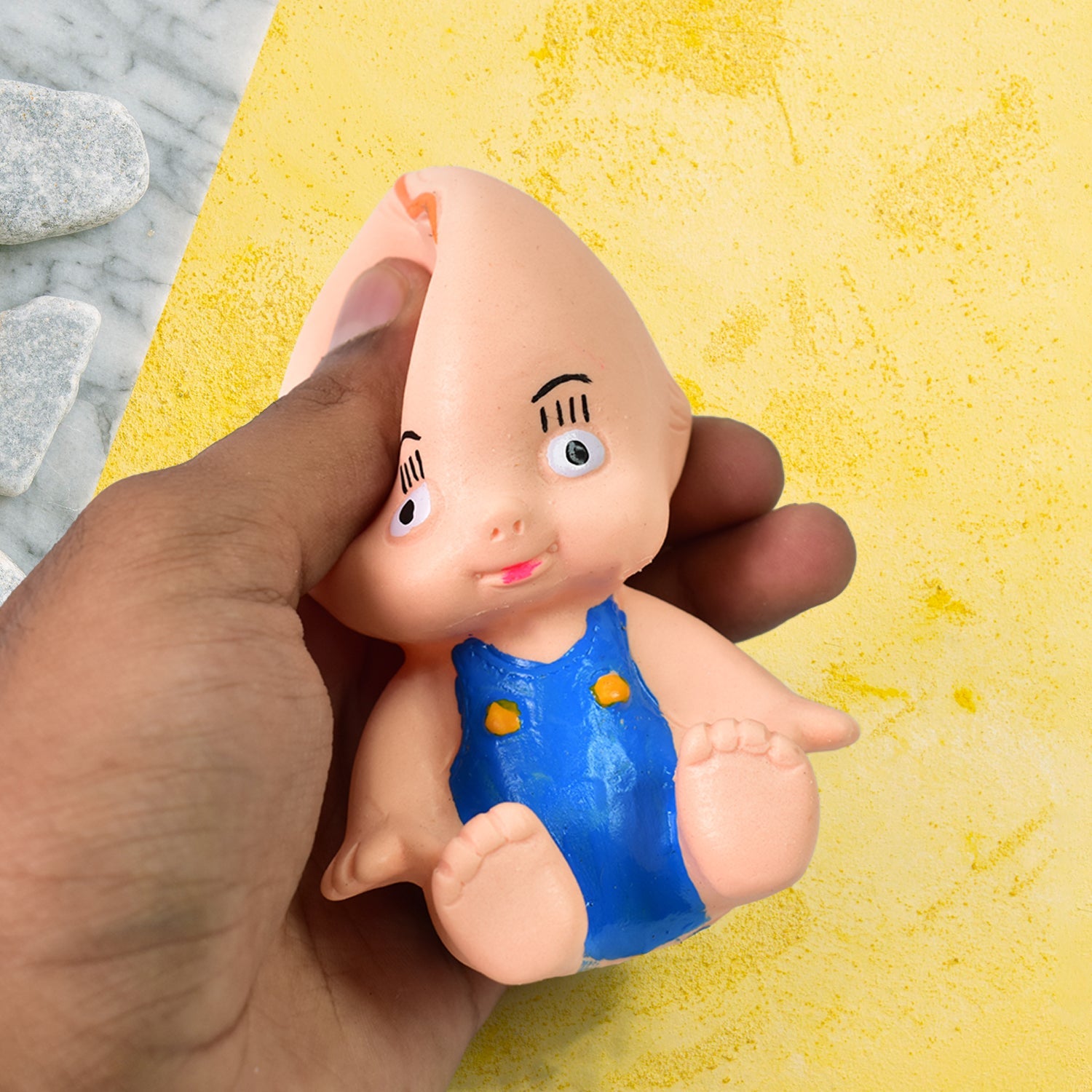 Another view of the durable and colourful Aditi baby squeeze toys.