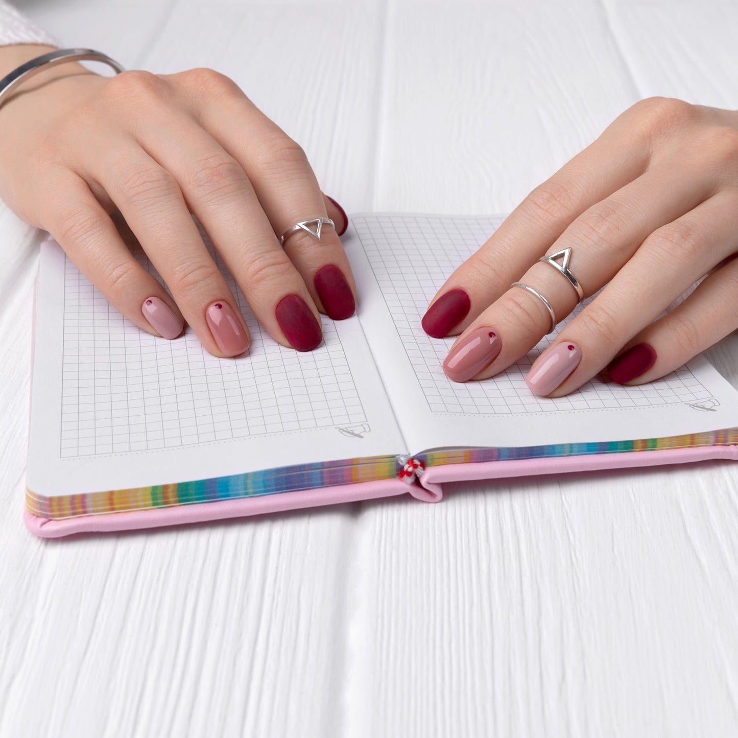 Set of two 9 cm professional double-sided nail files on clean surface