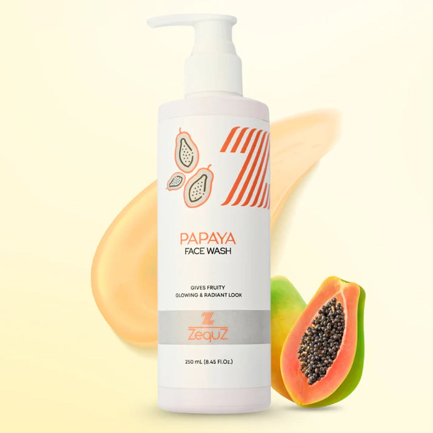 Hygienic pump dispenser of papaya face wash for easy daily use