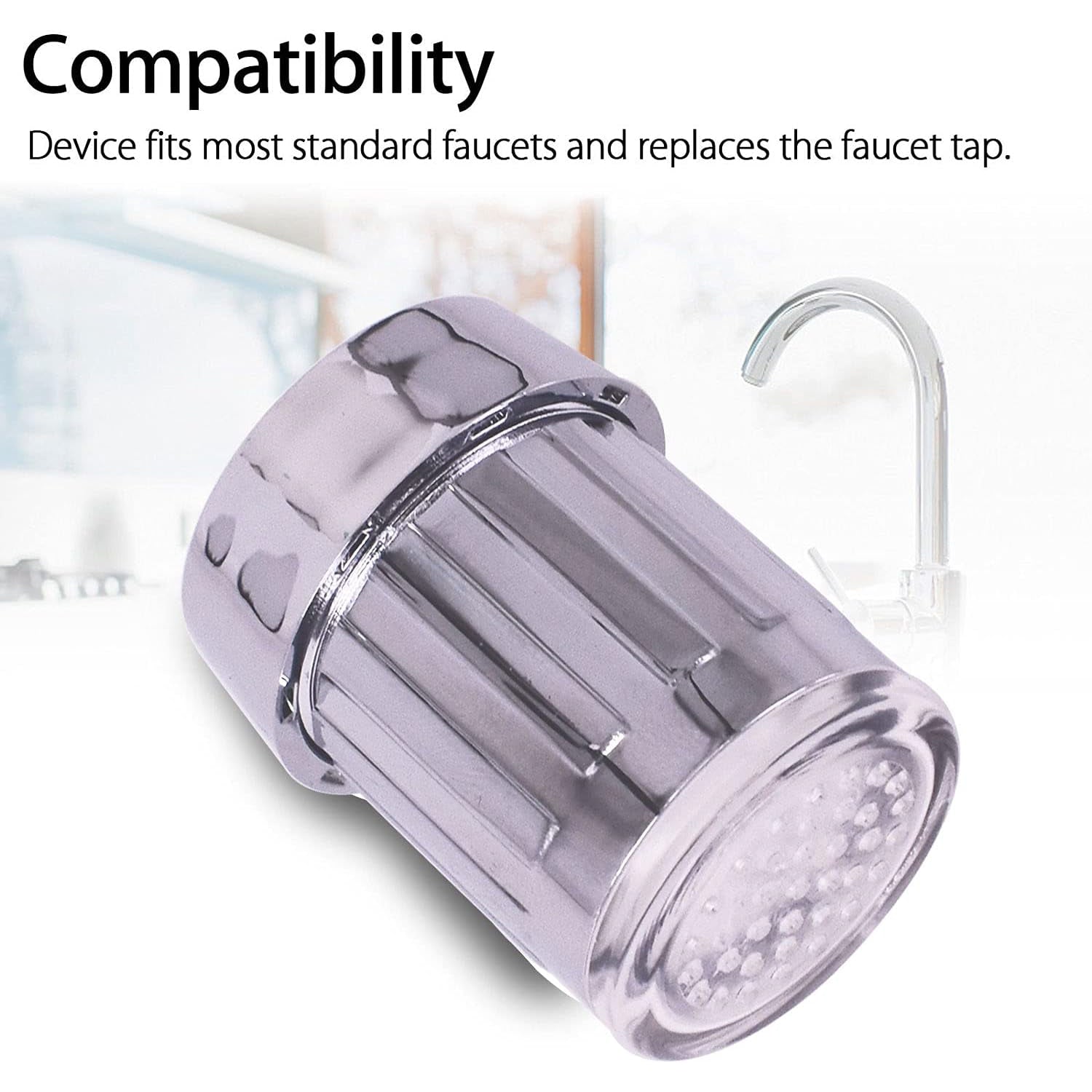 LED faucet light emitting rainbow colored glow enhancing sink usage
