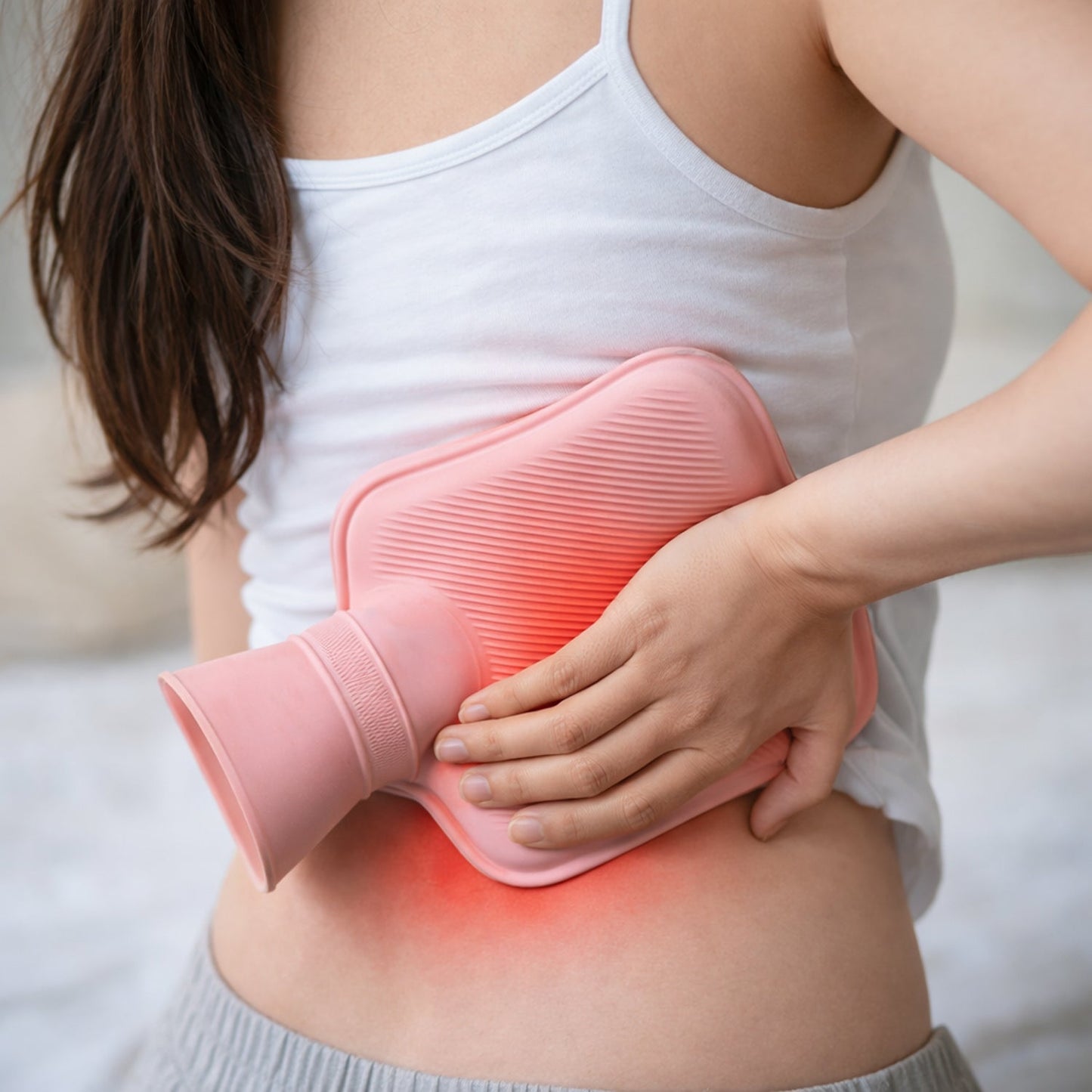 Flexible hot water bag for pain relief and muscle relaxation