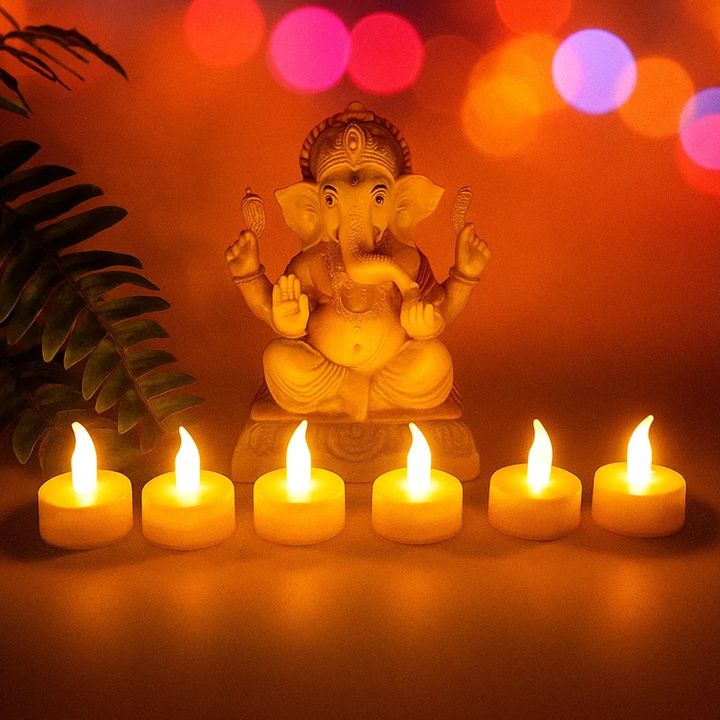 LED candle light set with multiple warm flickering lights for decoration