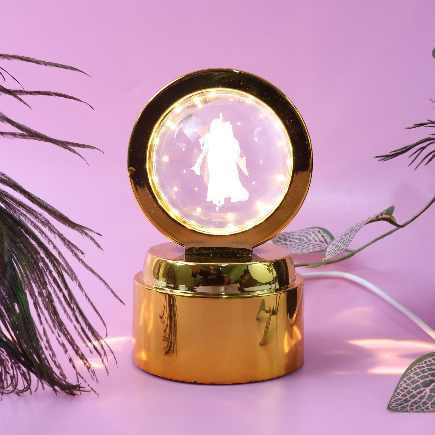 Spiritual Radhe Krishna LED night light lamp ideal for meditation and home temple décor