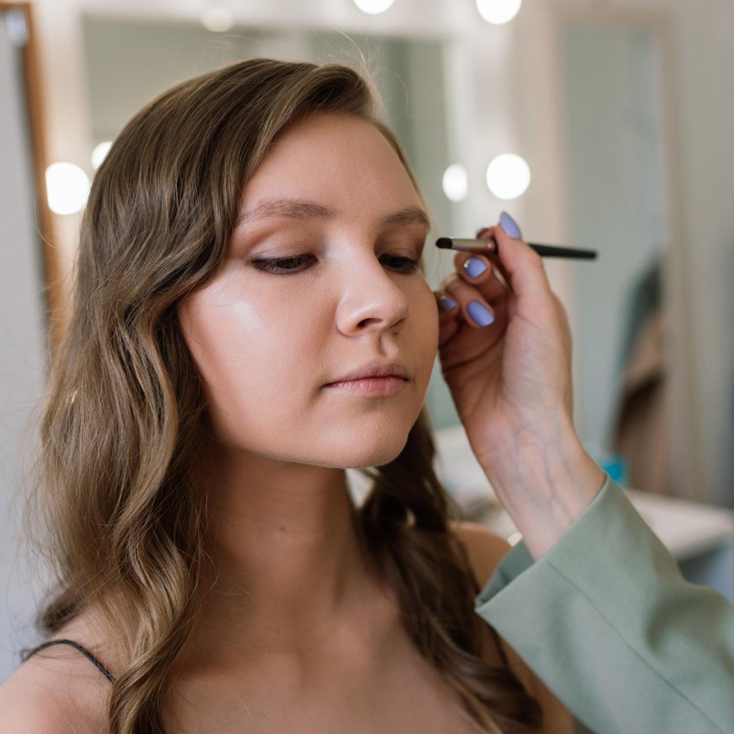 Portable makeup brushes with soft bristles for face and eye makeup