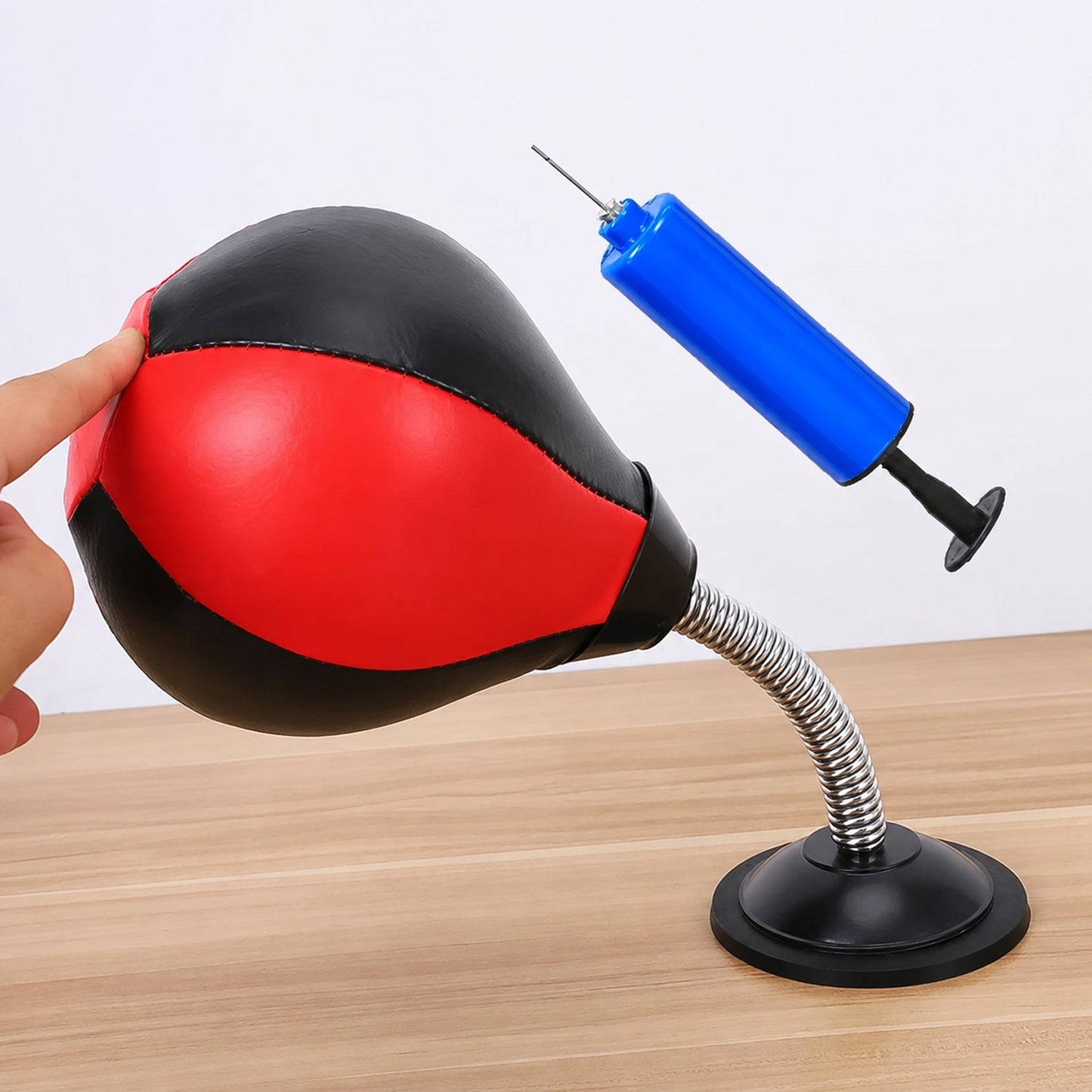 Portable desktop speed punching ball for stress relief