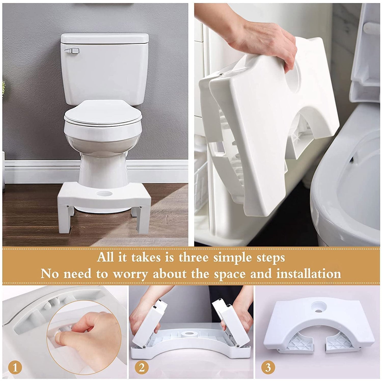 Close-up of the non-slip surface on the toilet squat stool for enhanced stability.