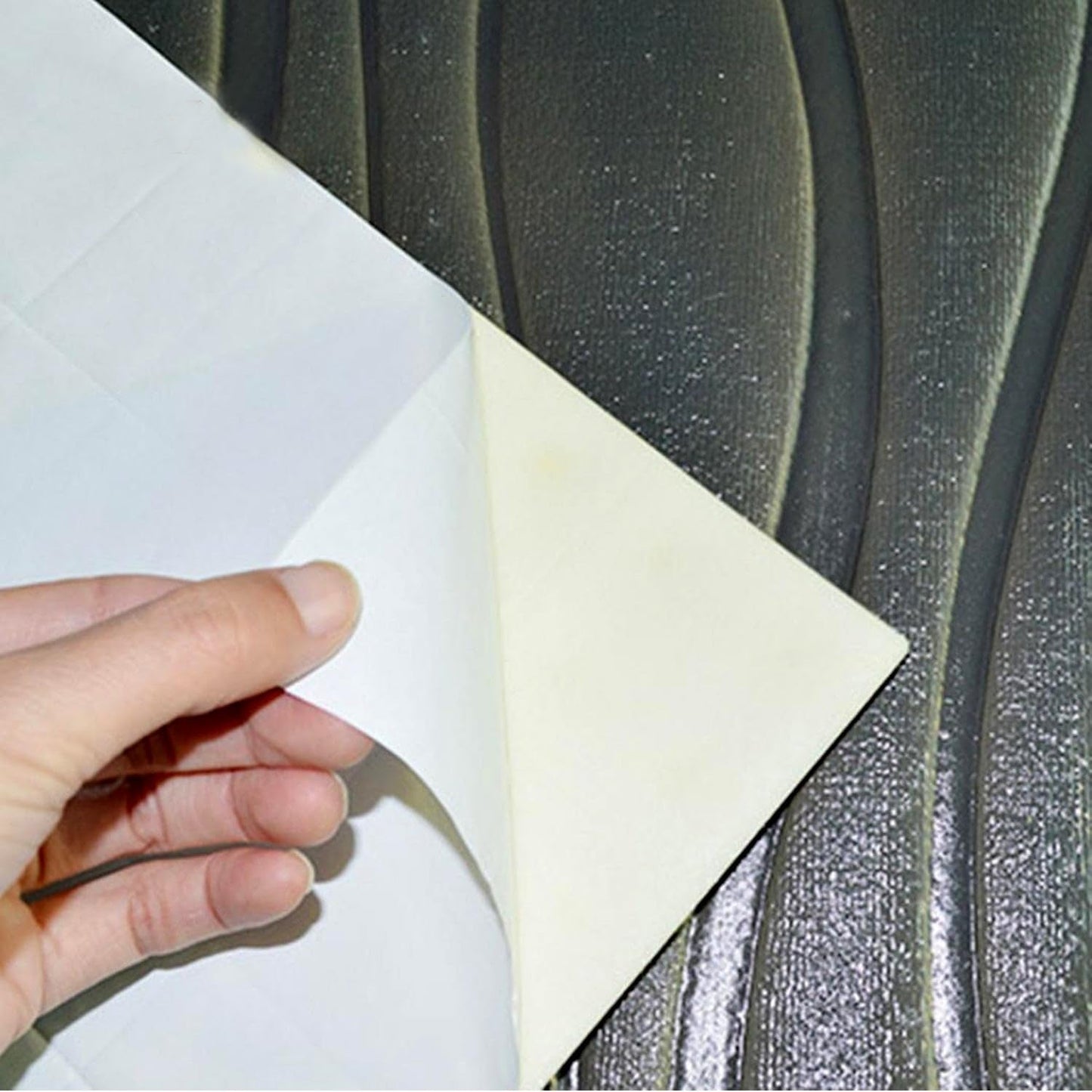 Embossed 3D foam wall panel with elegant white floral design and texture