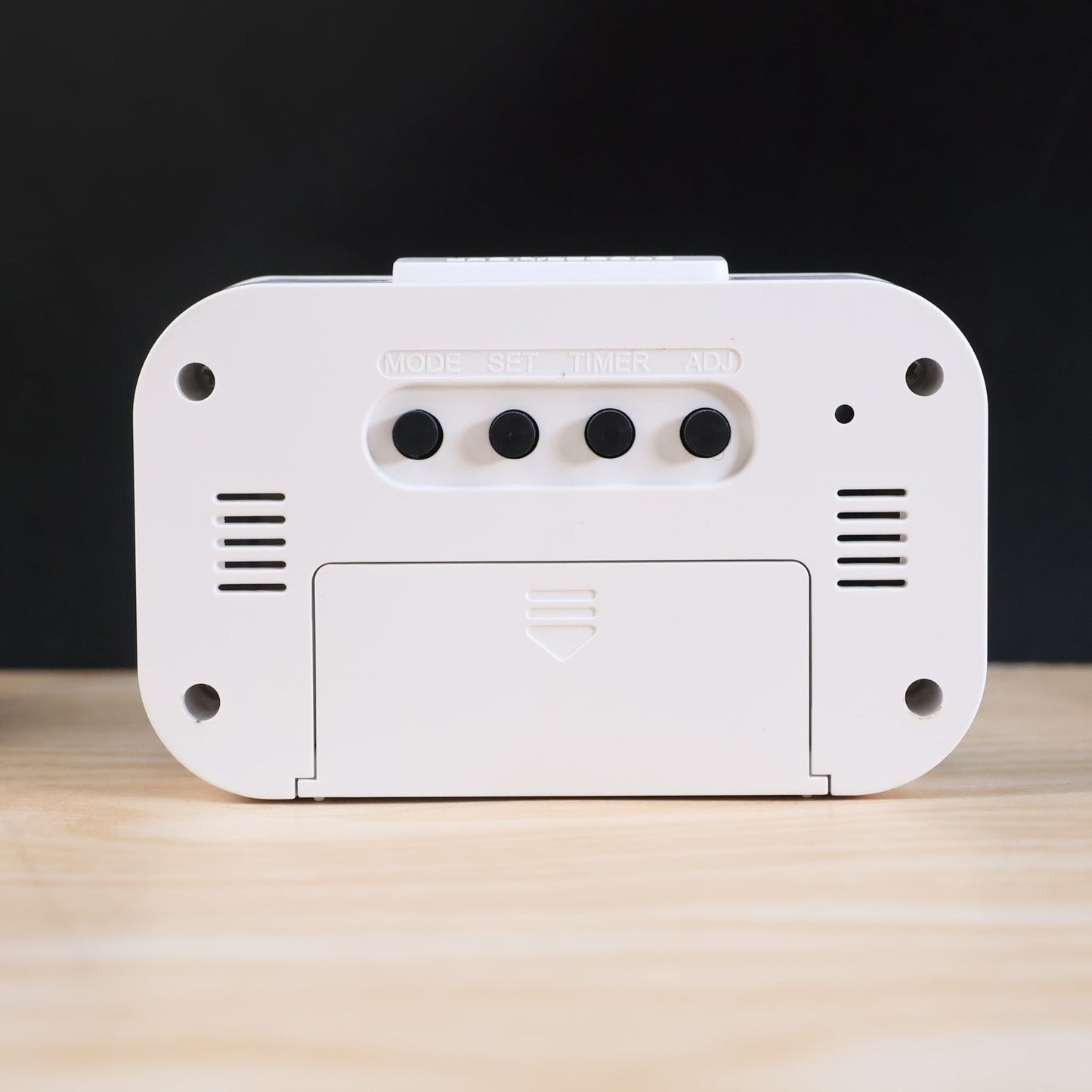 Digital LED alarm clock with soft night light feature