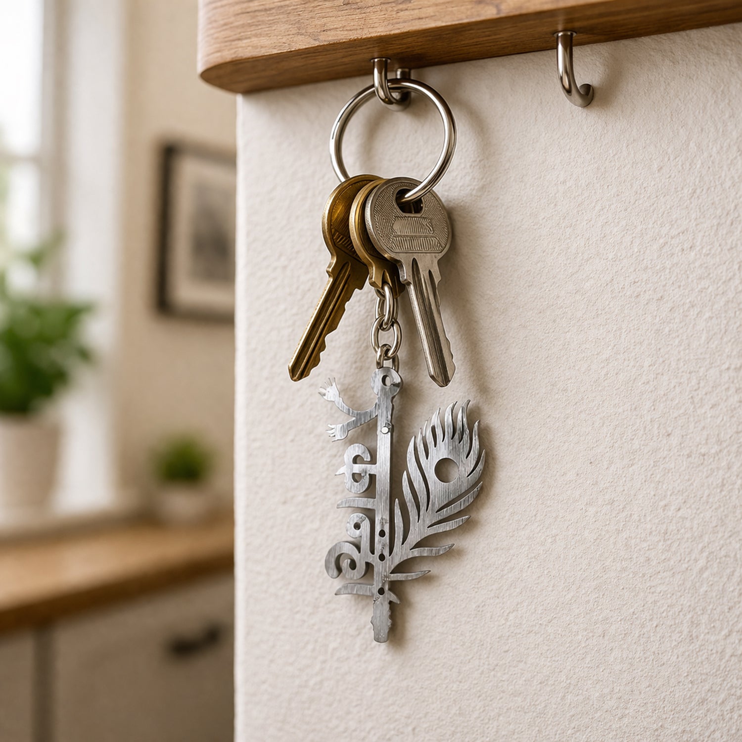 Hindu god Krishna keychain with intricate detailing