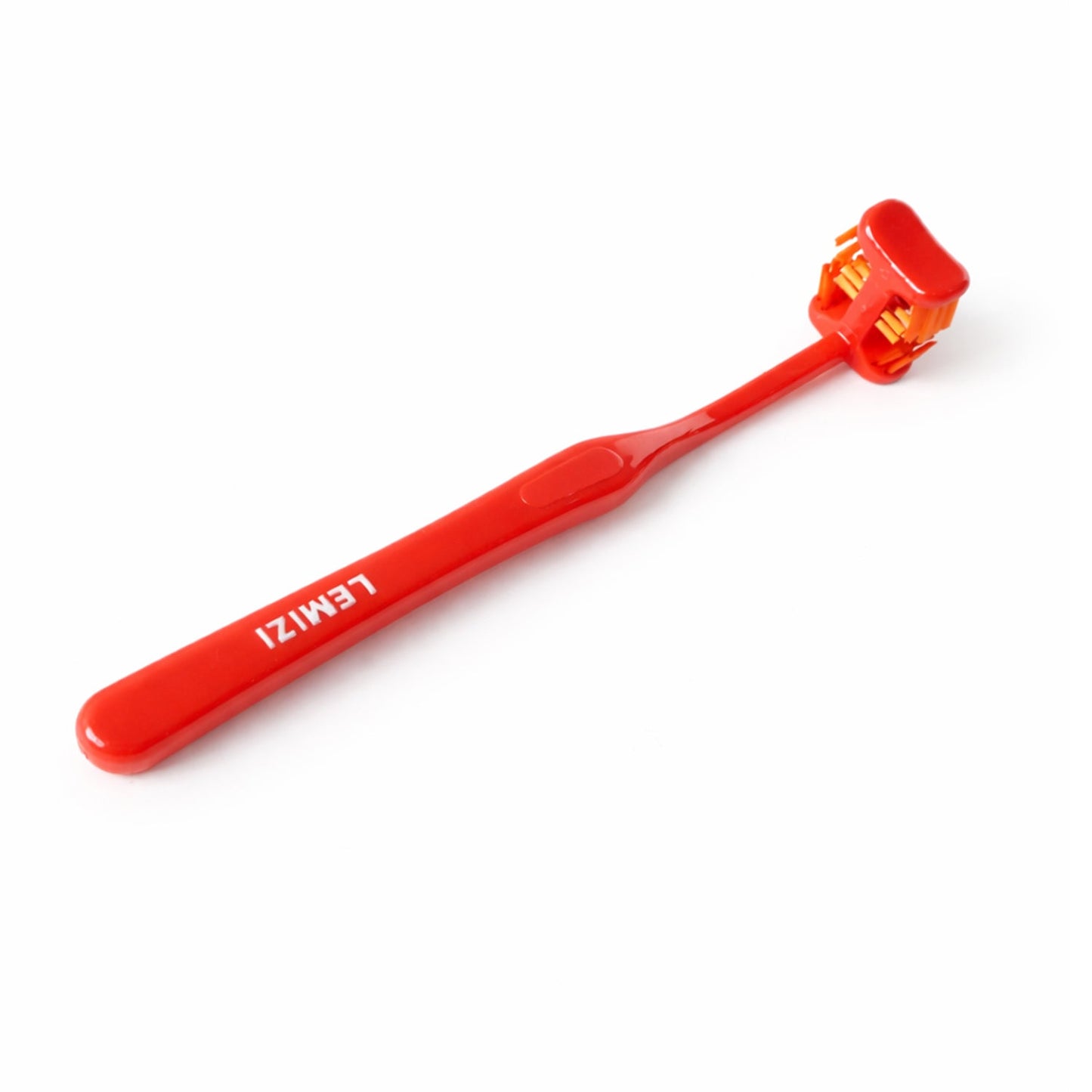 Side profile of the Six-Sided Toothbrush, showcasing its ergonomic handle.
