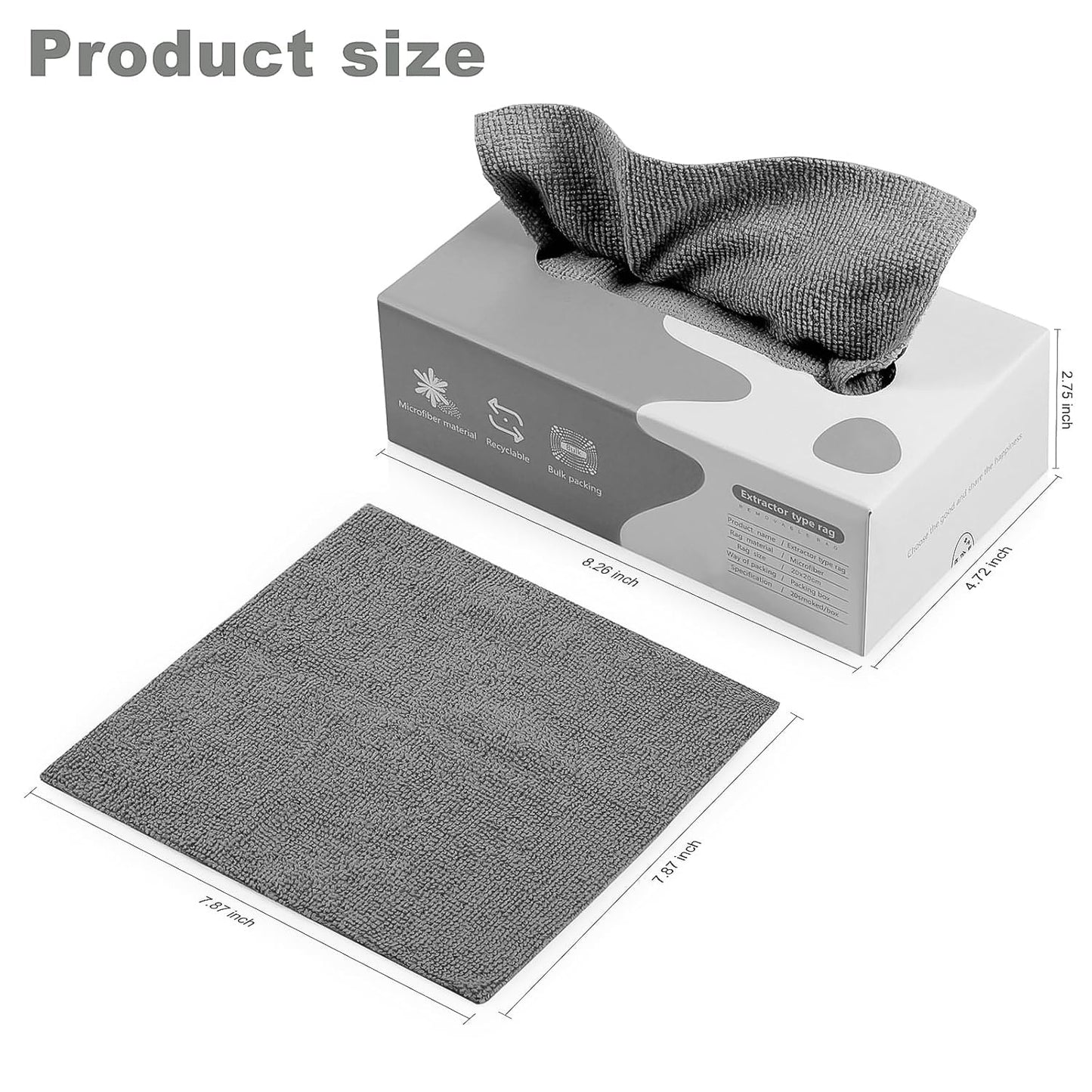 Reusable magic wipes showing texture and thickness of microfiber cloth