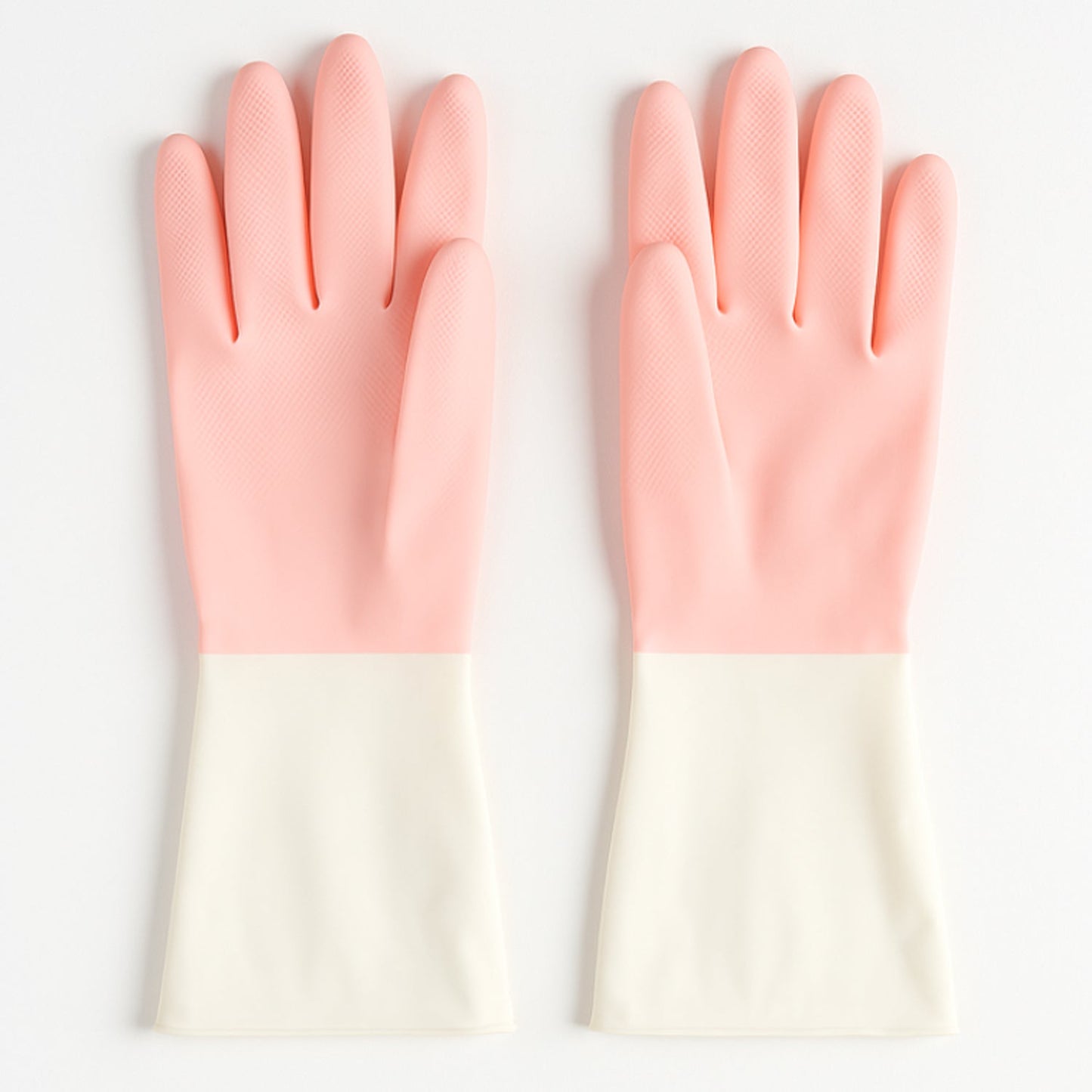 Small sized waterproof household cleaning gloves laid flat