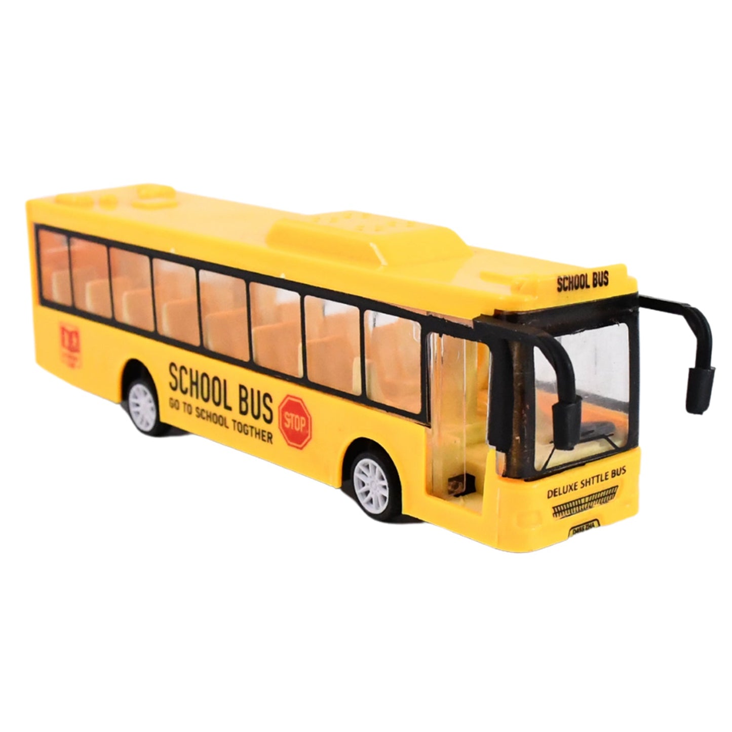 Metro style yellow mini bus toy model for play and display