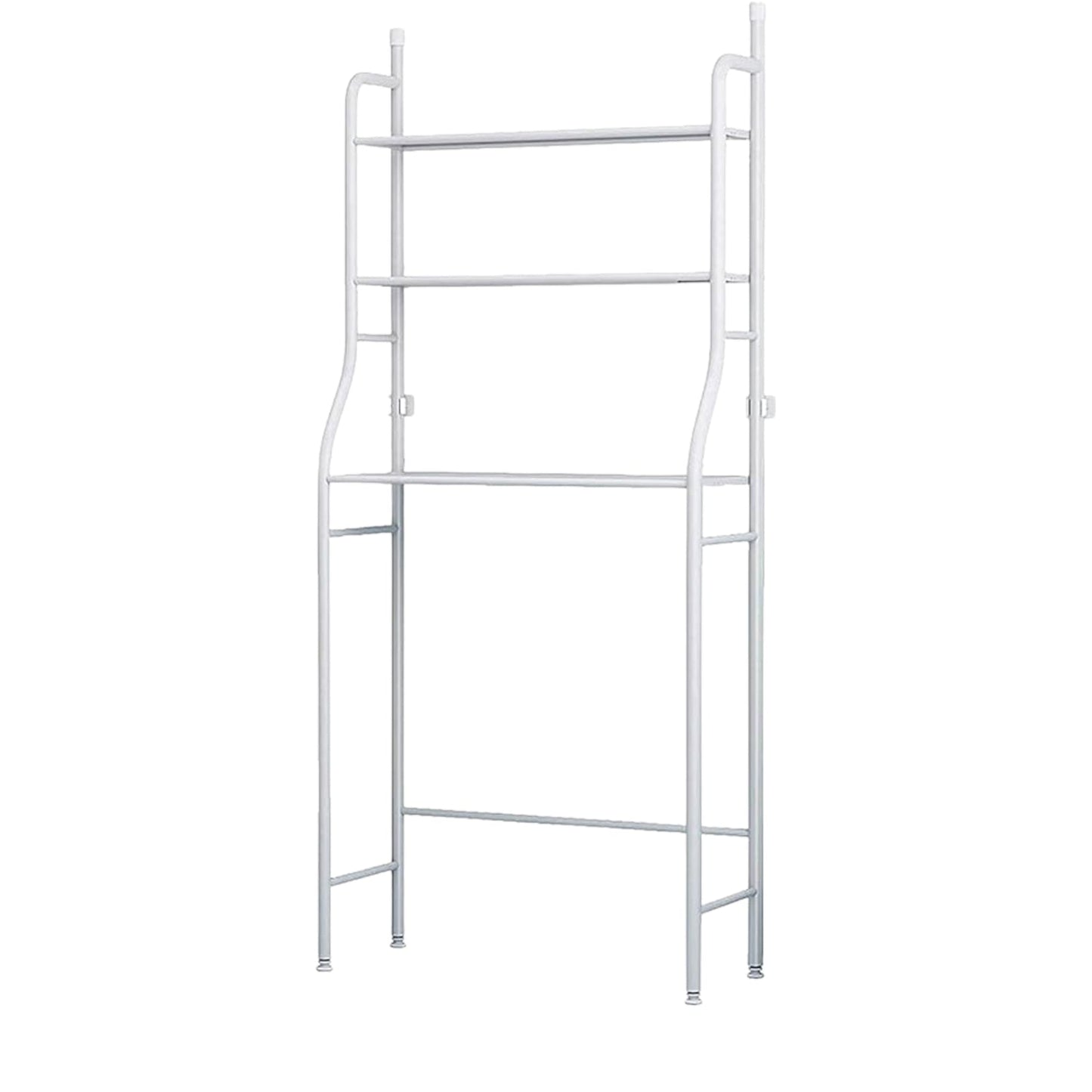 Components of the easy-to-assemble over toilet storage rack laid out for installation.