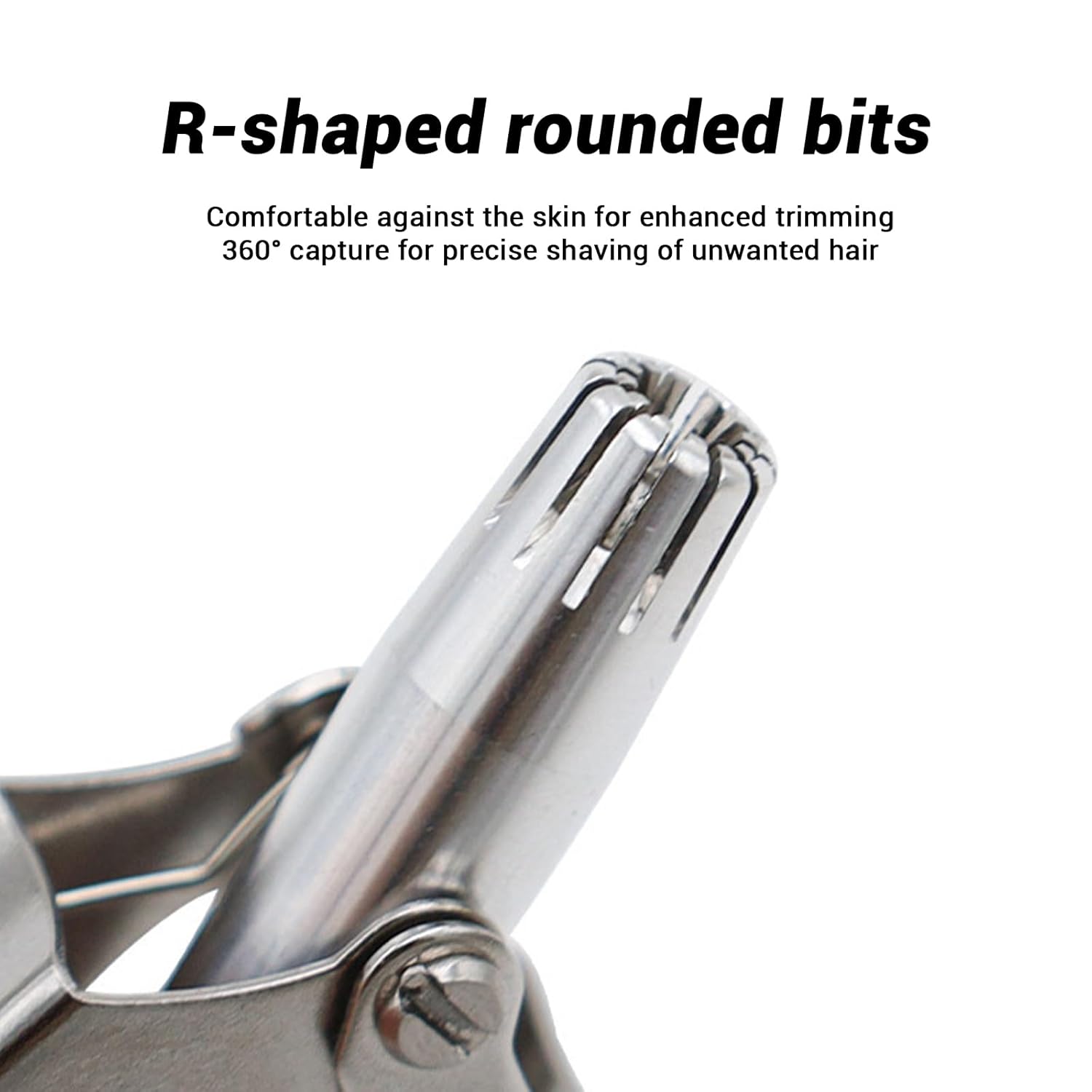 Handheld stainless steel nose hair removal device for precision trimming