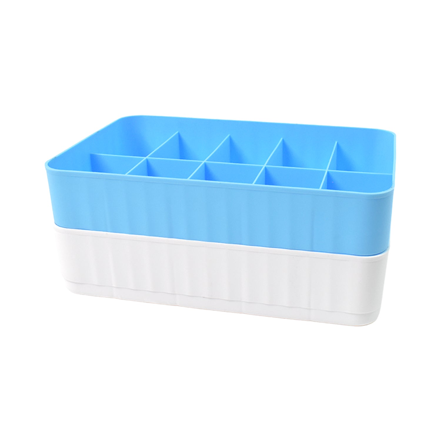 The versatile compartment box from the drawer organiser set, ready for clothes or other items.