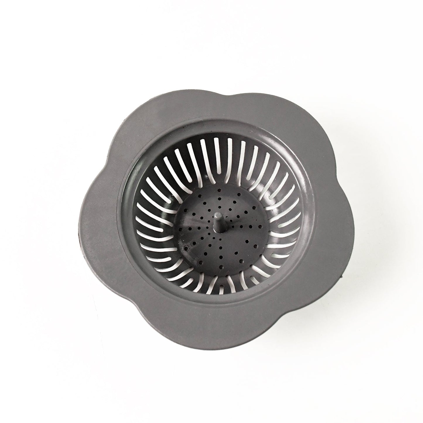 Flower-patterned plastic kitchen sink strainer for trapping debris