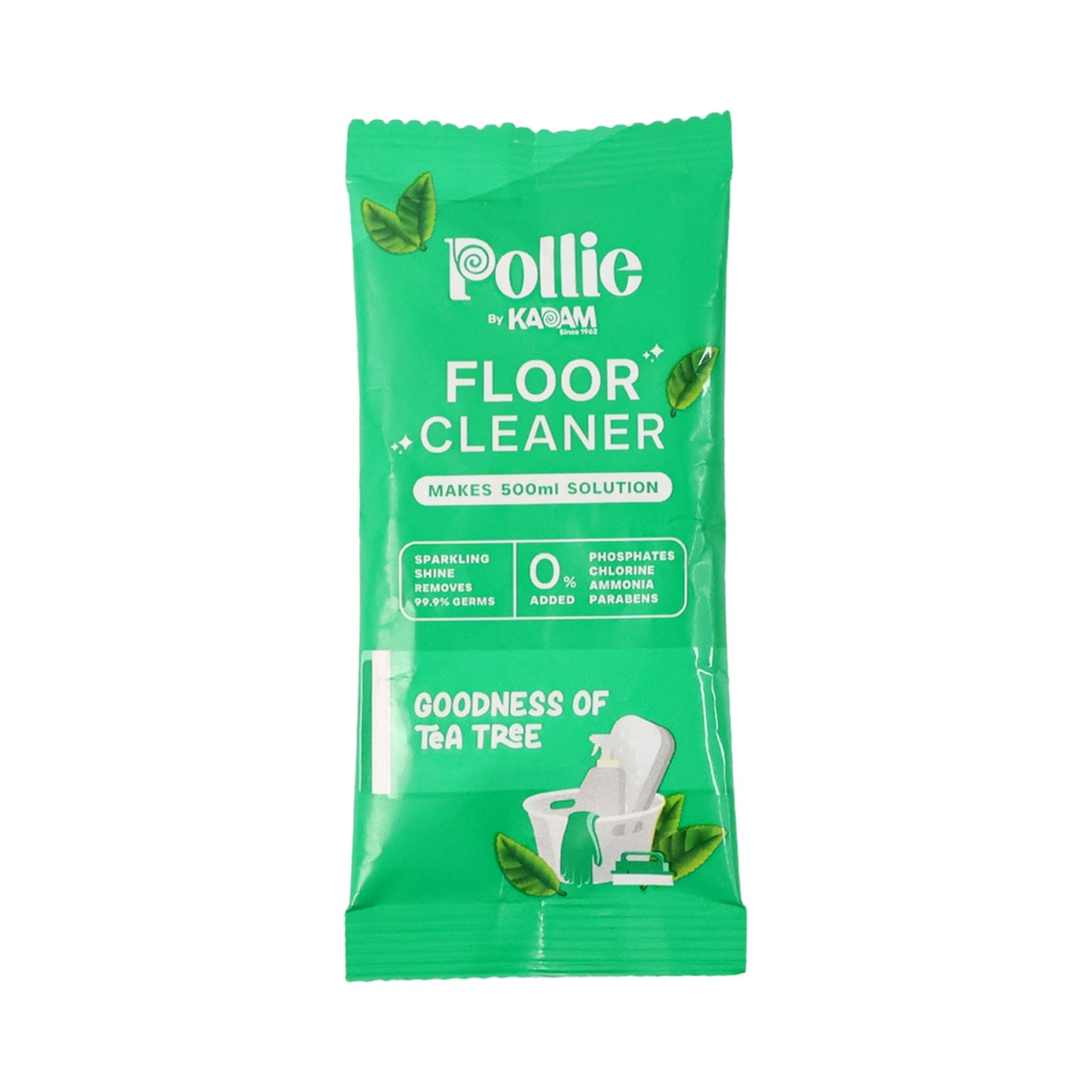Compact refill sachet for floor cleaner with streak-free, quick-dry formula