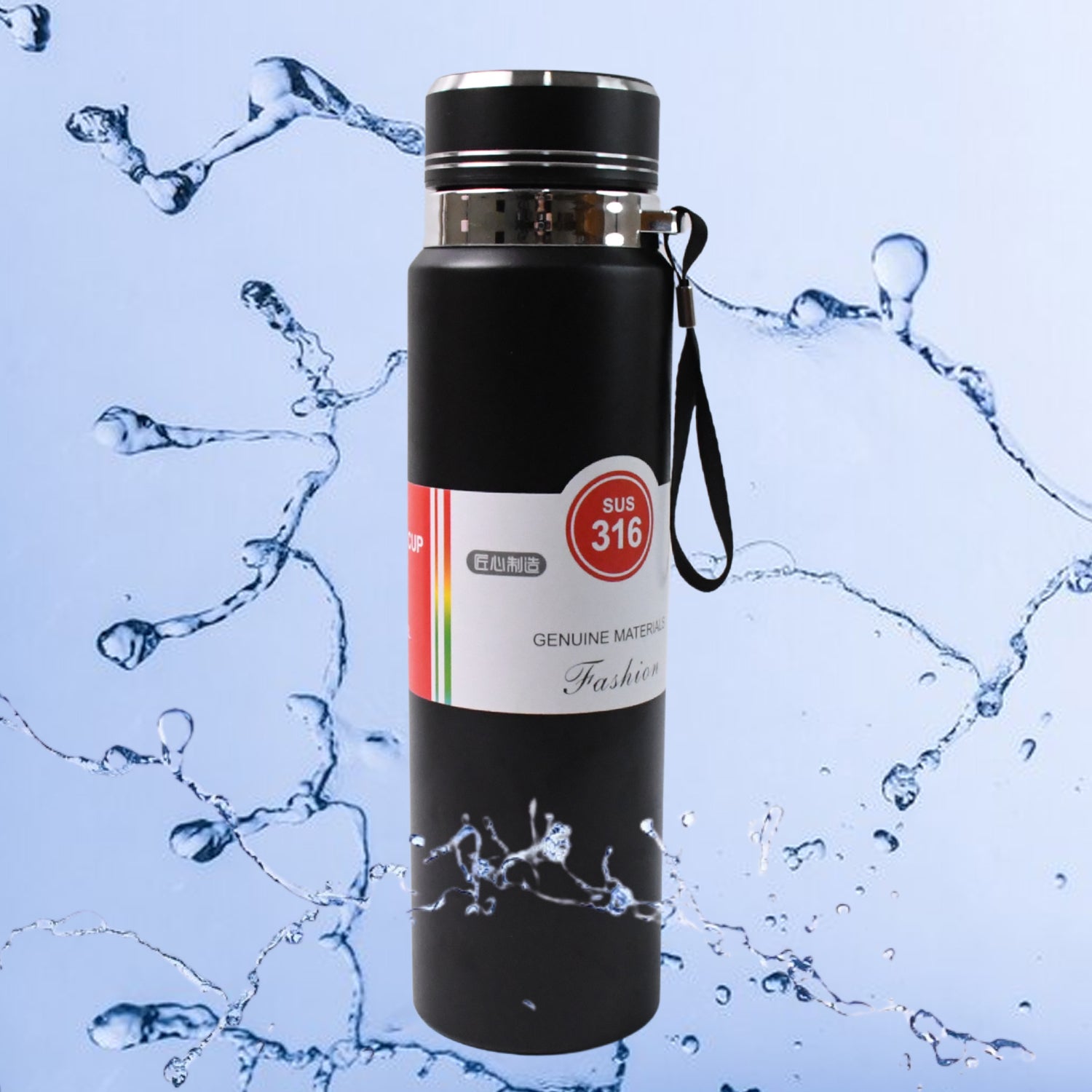 Leakproof insulated water bottle in Glacier Flow color