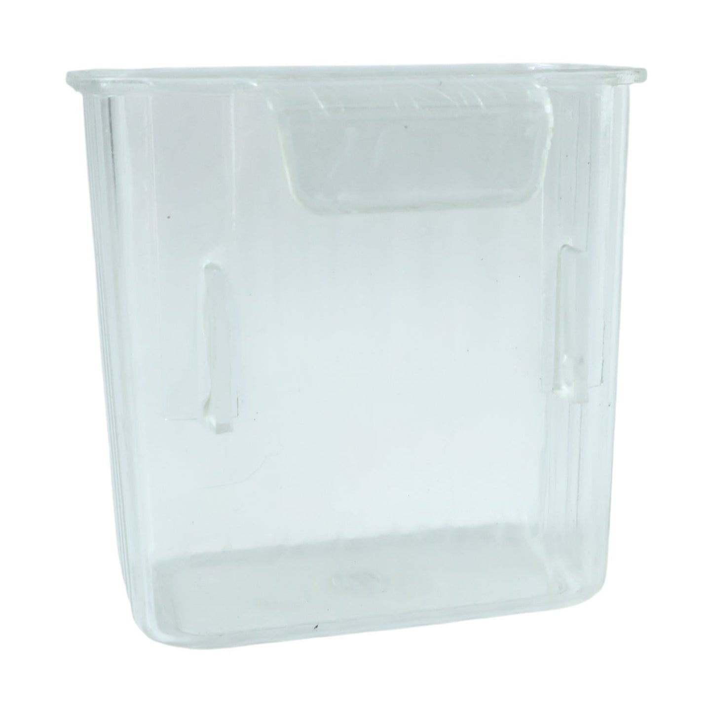 Clear Mini Rack-Mount Storage Box used for organizing kitchen accessories