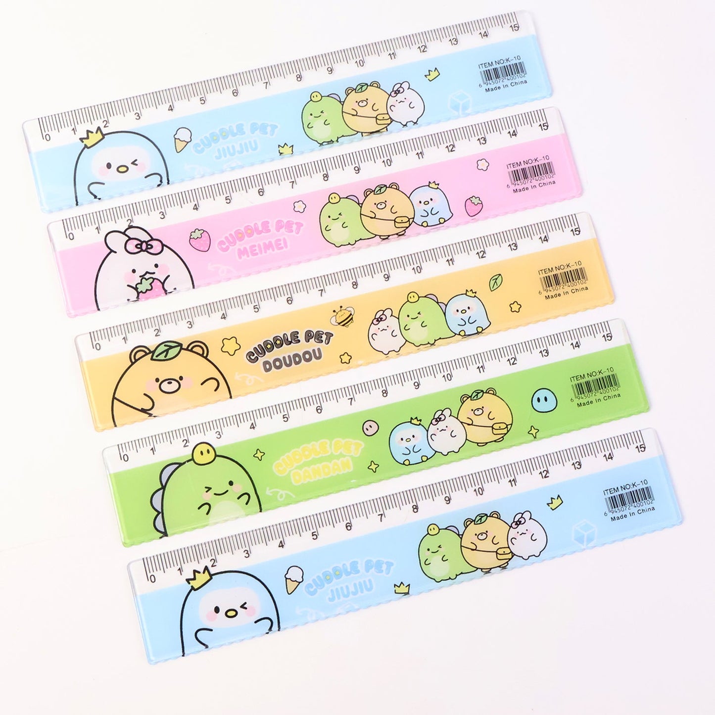 Set of plastic rulers ideal for kids drawing and measuring