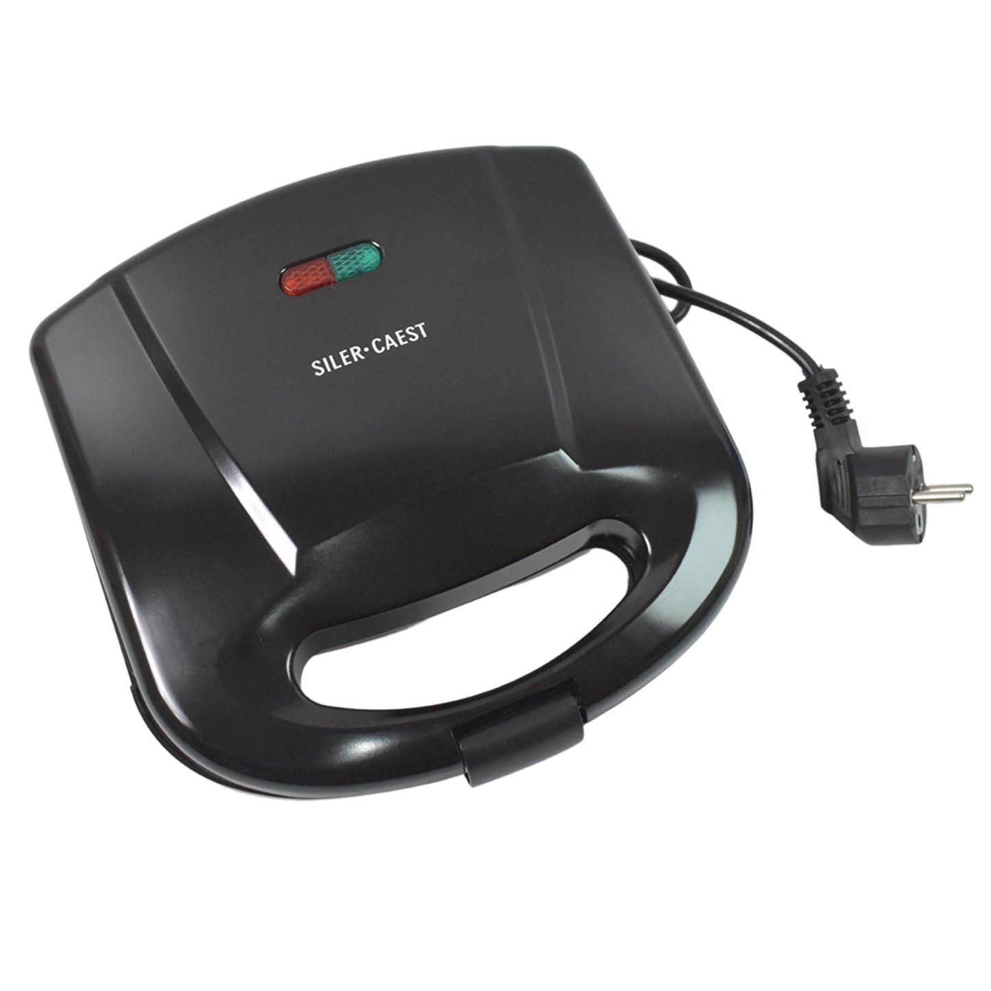 Side view of sandwich maker compact design and easy grip handle