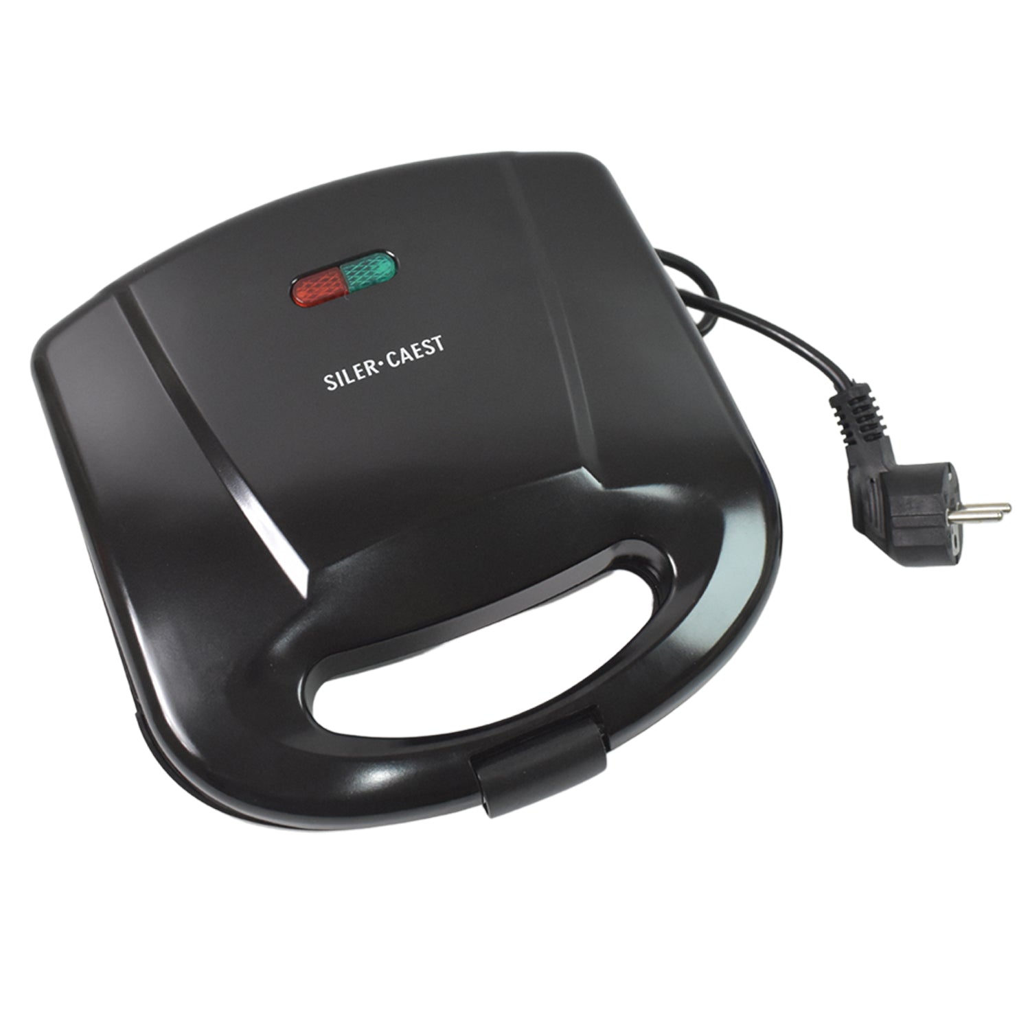 Side view of sandwich maker compact design and easy grip handle