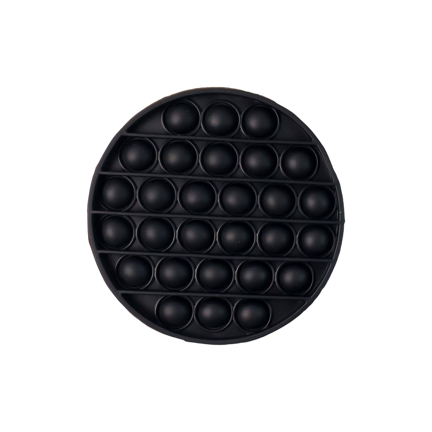 Side view of round silicone Pop It fidget toy for sensory fun