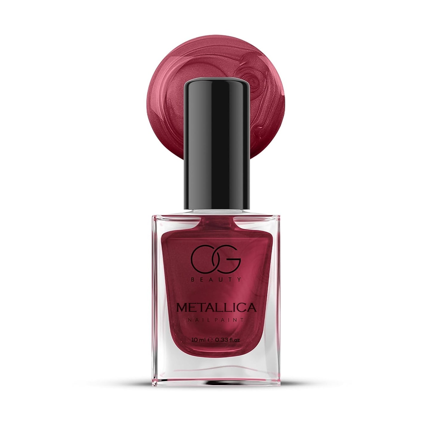 Matte finish contrast shown with Scarlet Red Metallica Nail Polish