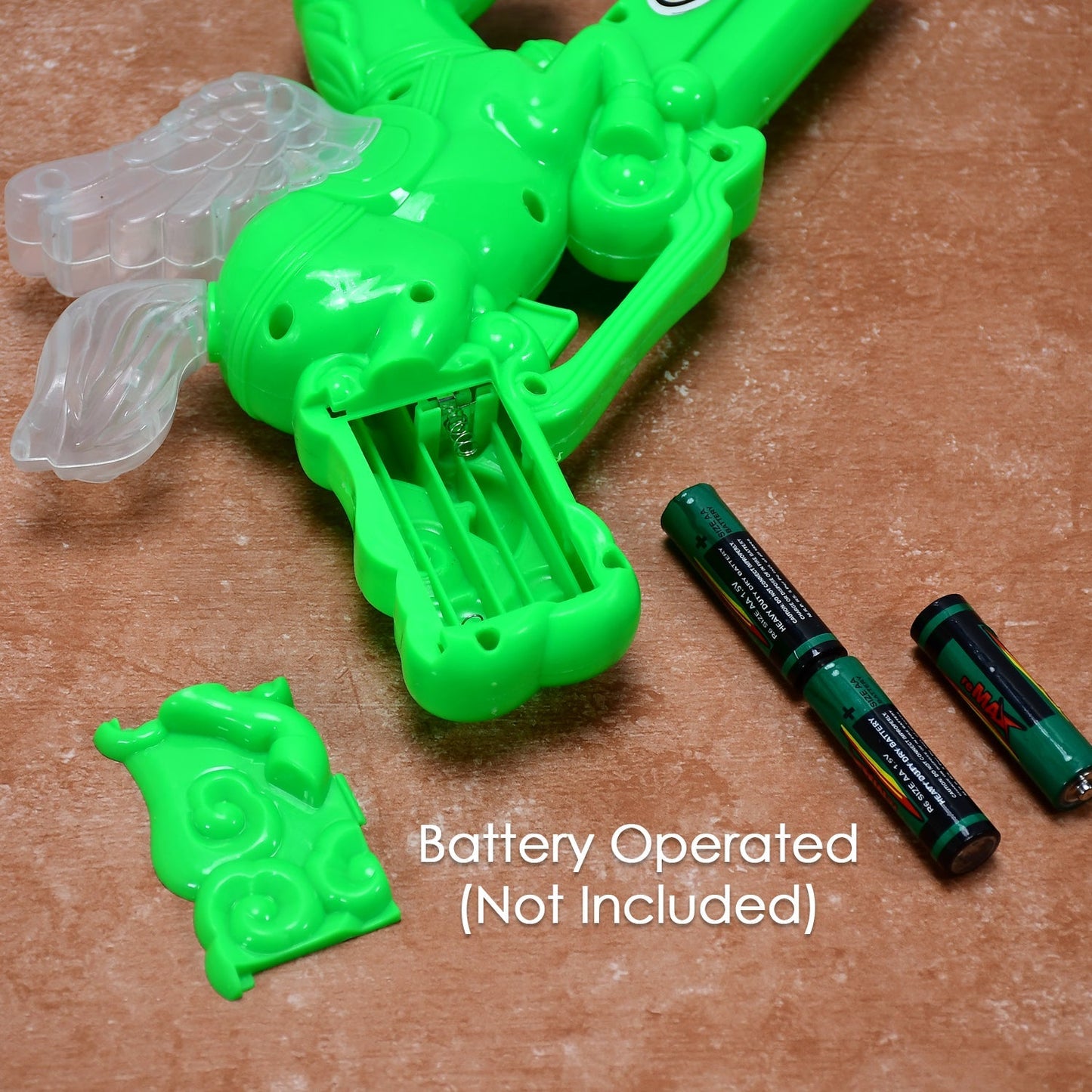 Close-up of a child's hand holding the Musical Laser Gun for Kids.