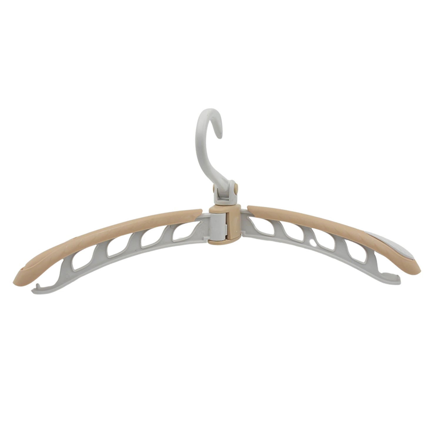 360-degree rotating hook feature of the portable hanger.
