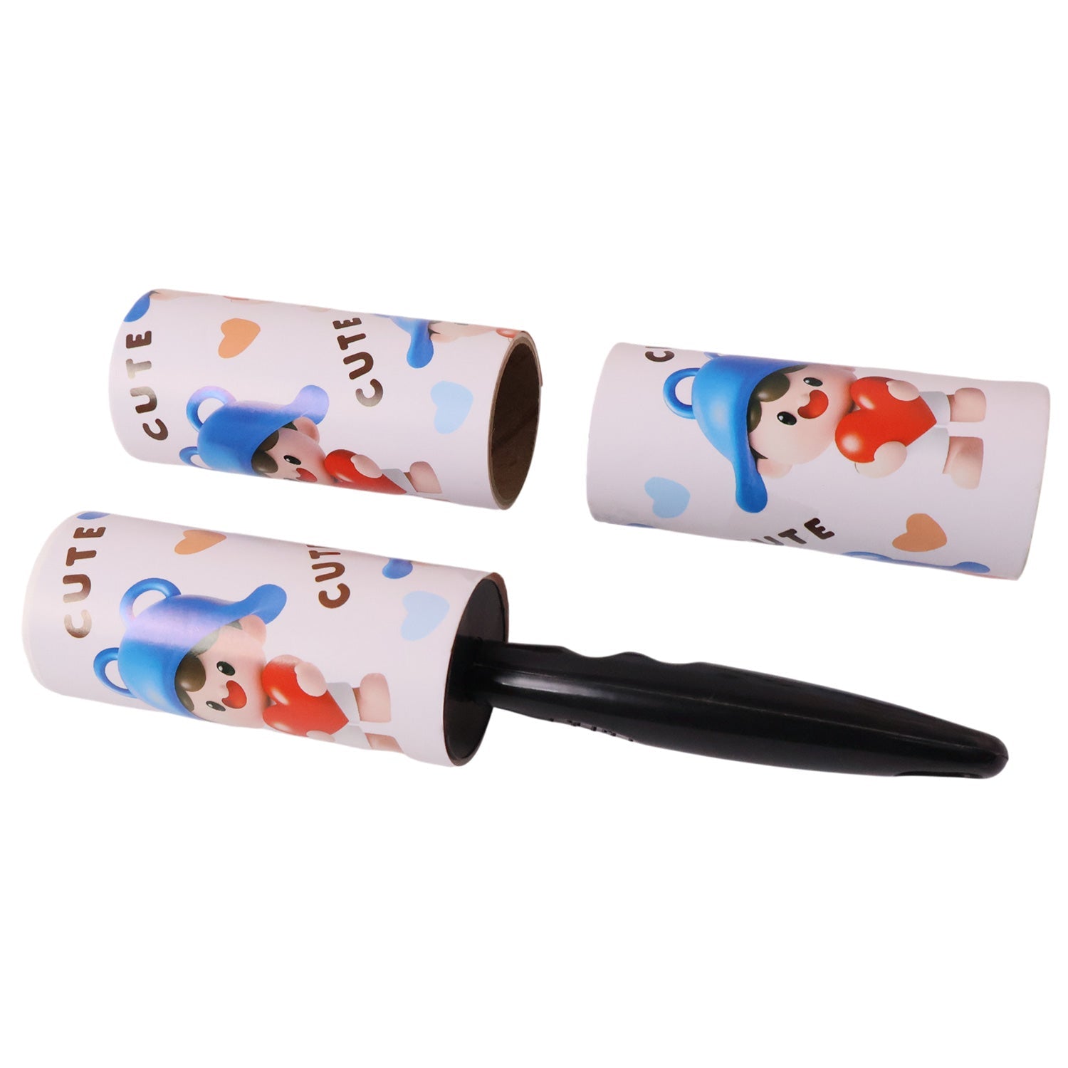 Fabric cleaning lint roller removing lint and dust from bedding