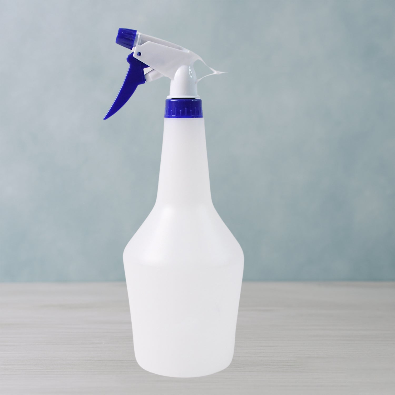 Household spray bottle delivering fresh jet spray for cleaning tasks