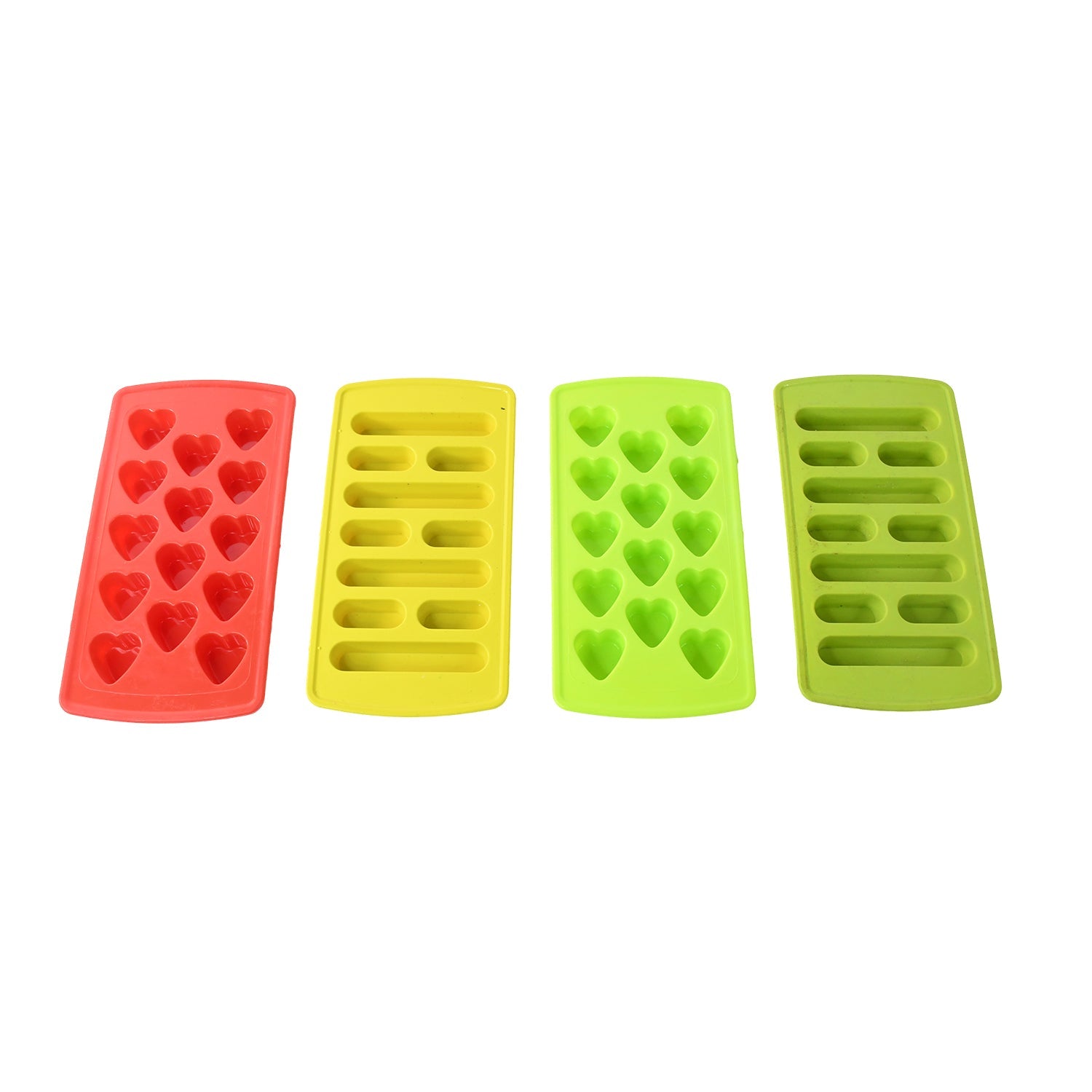 Compact stackable plastic ice cube tray set ideal for home kitchen use