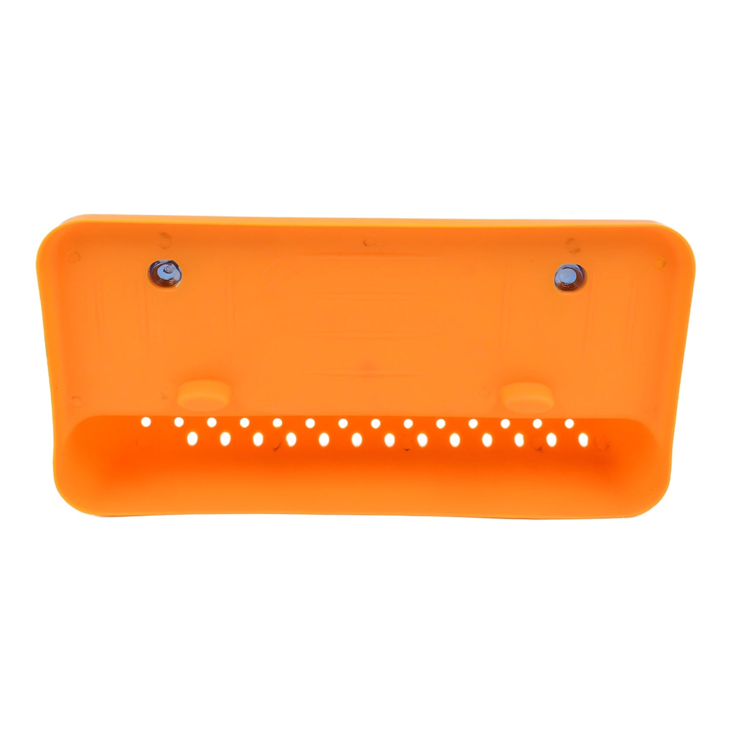 Sink drainer shelf holding kitchen sponges and brushes, showcasing its use as a kitchen sink organizer.