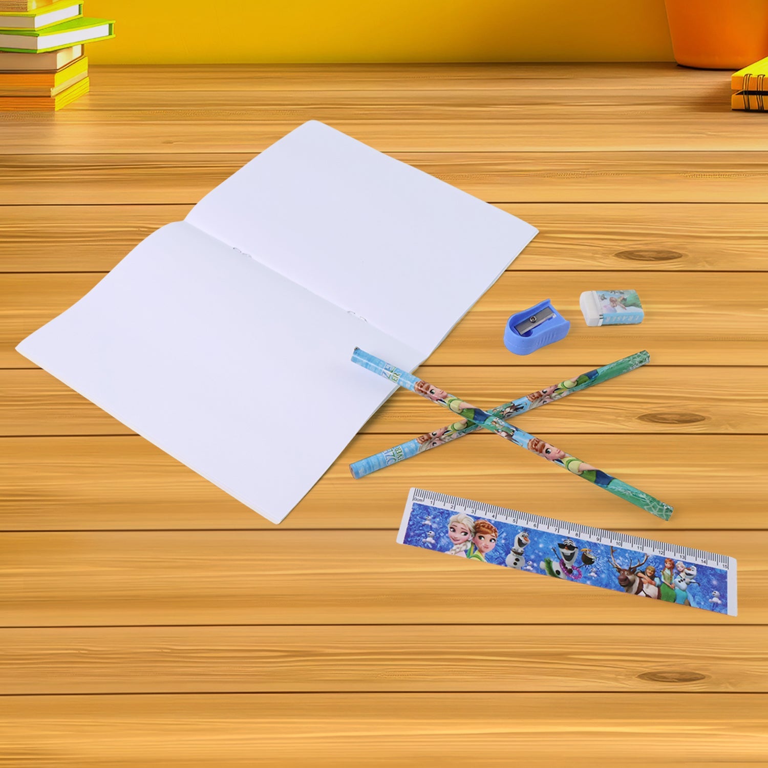 All six items of the Kids Stationery Kit displayed together for easy viewing.