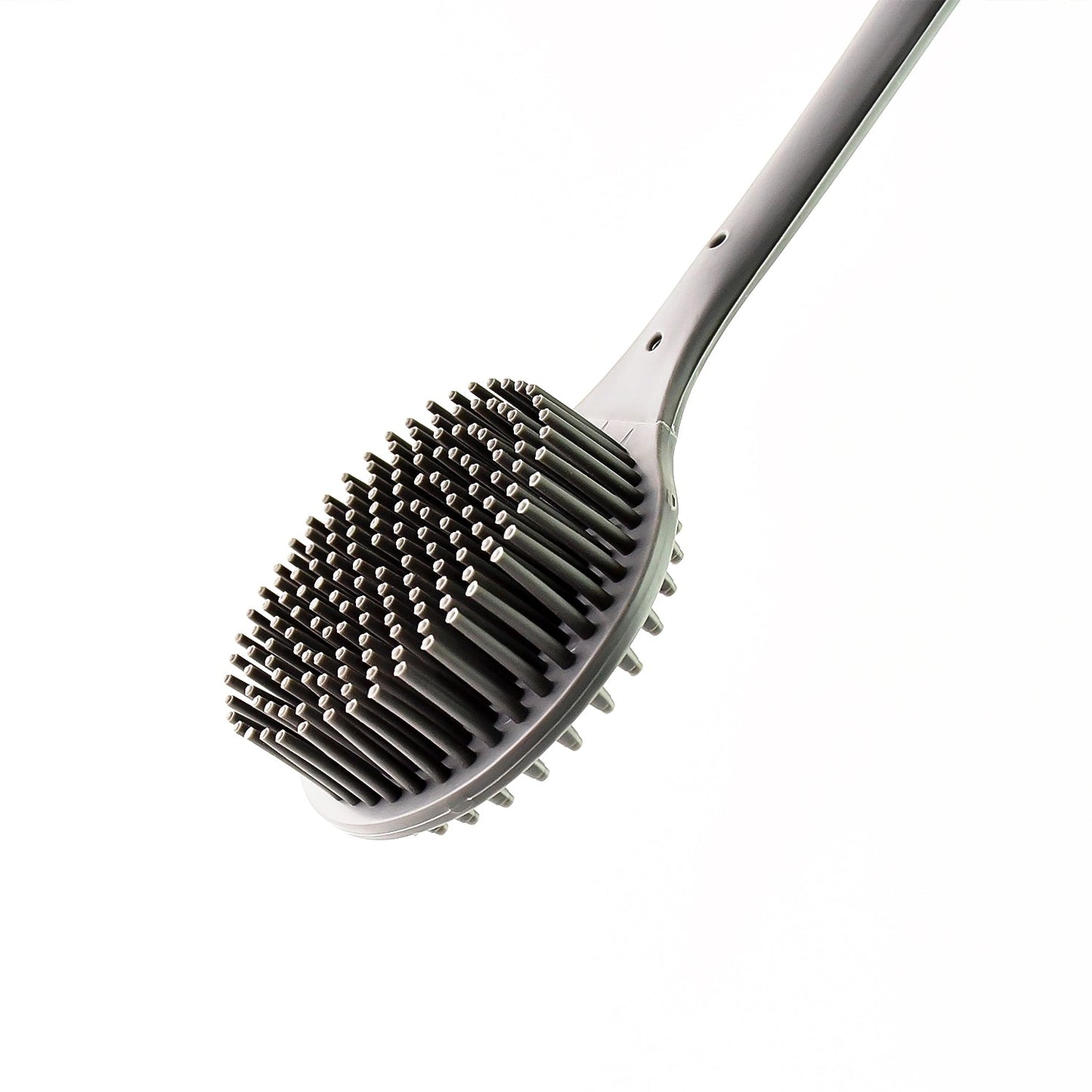 Deep clean silicone shower brush with quick dry hanging design