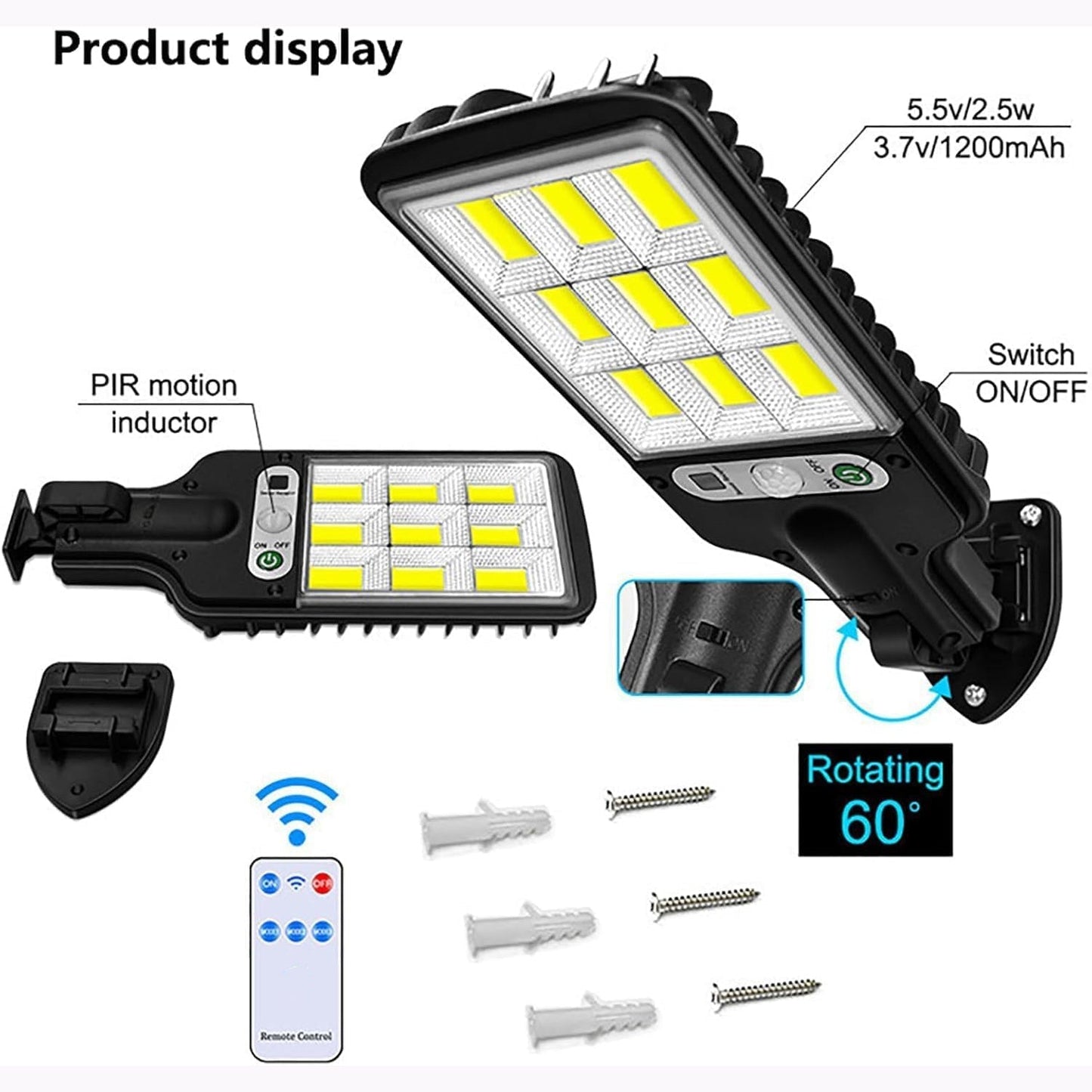 High-power LED solar light unit designed for outdoor use
