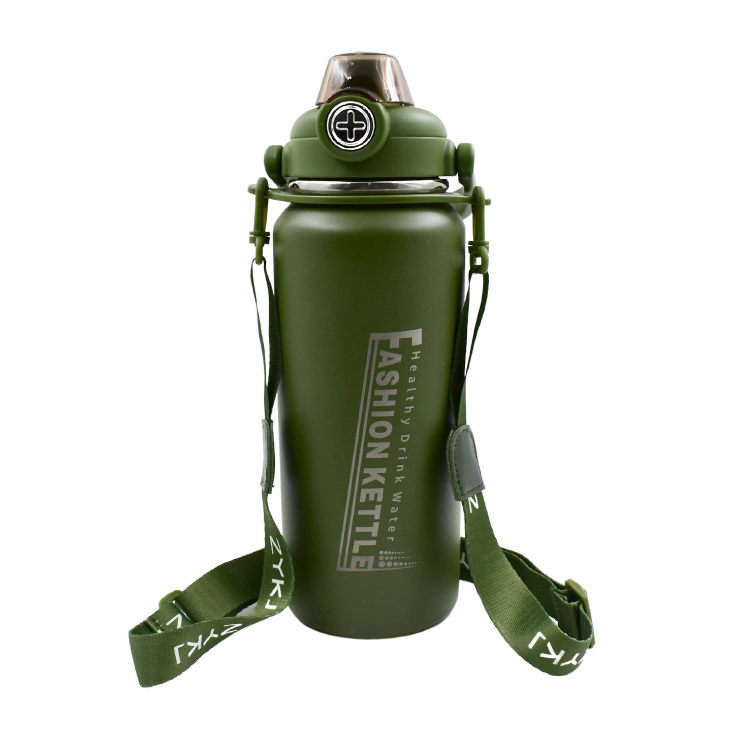Angled view of the large 1.5L stainless steel insulated water bottle from Own Hydrate.