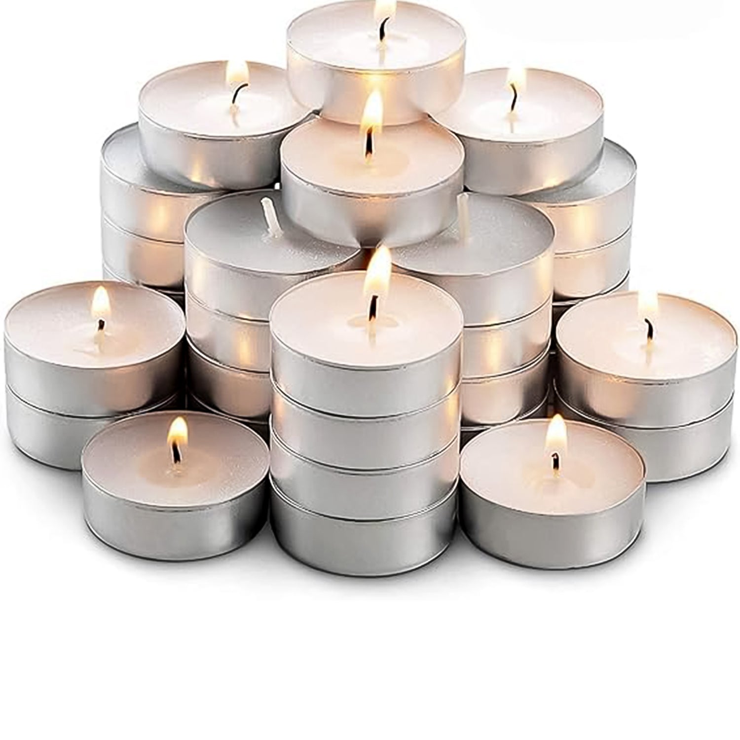 Scented smokeless tealight candles creating a serene ambiance.