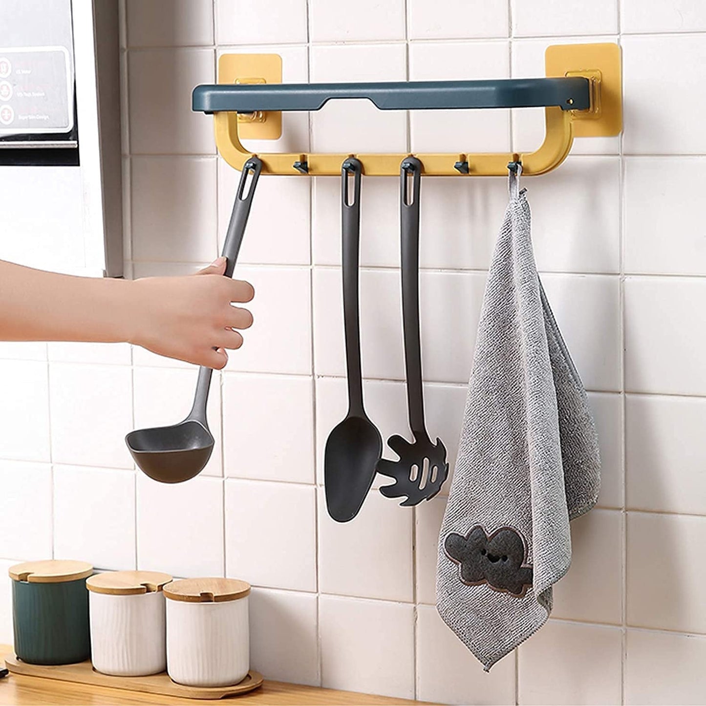 Organized bathroom space featuring the efficient Siplix Wall Mounted Towel Holder.