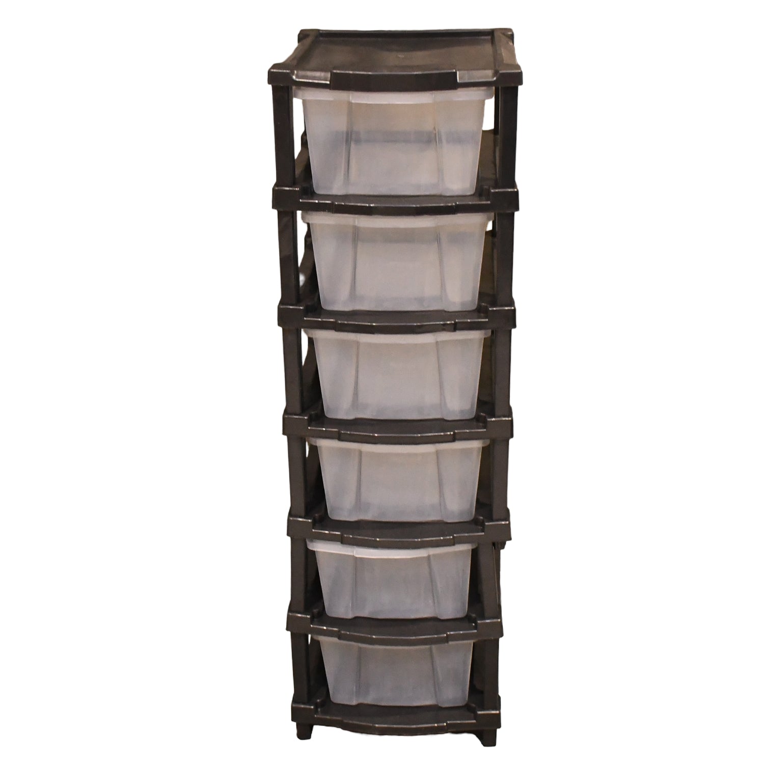 Clean layer modular organizer featuring transparent plastic drawers